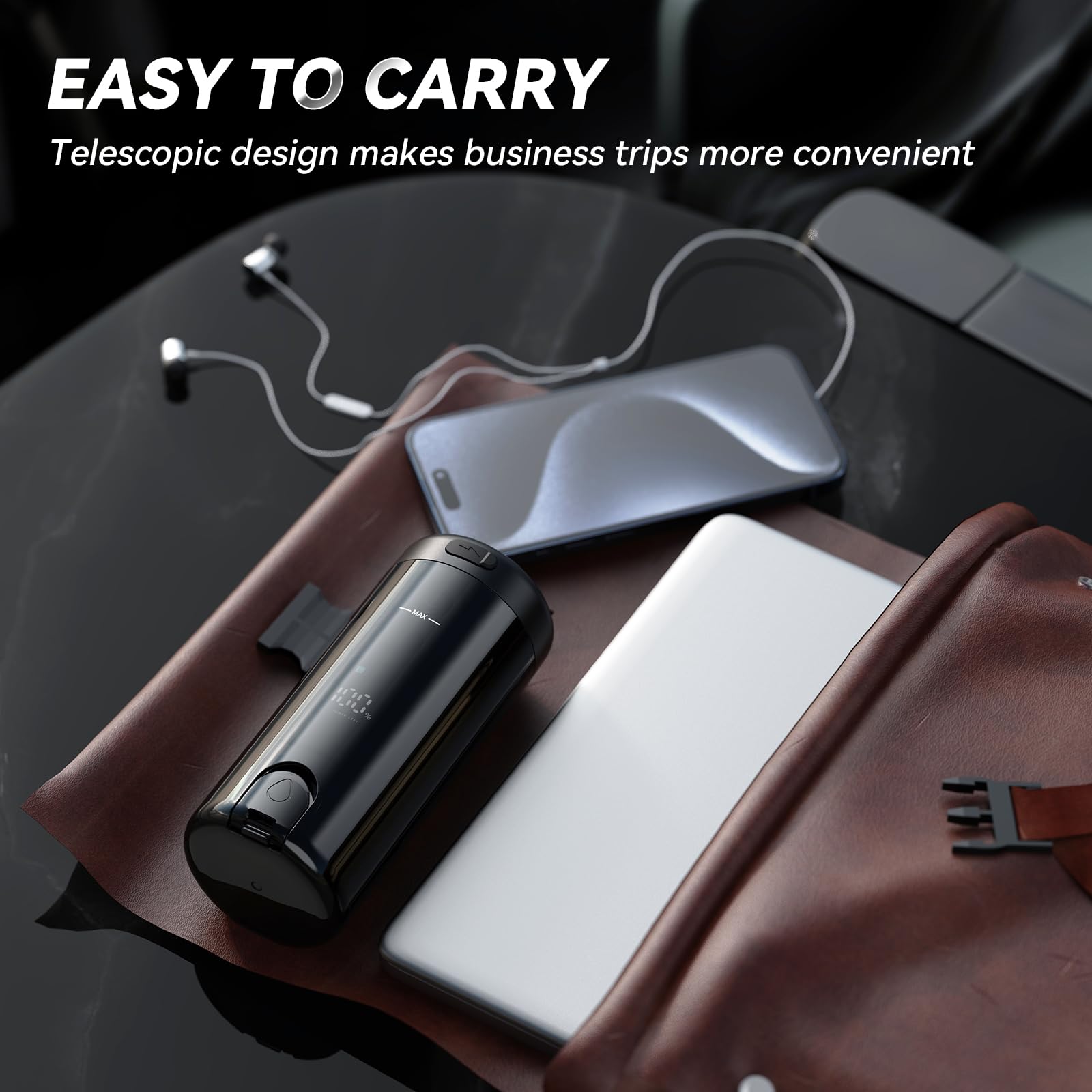 Electric Ear Cleaner with 5 Modes – Rechargeable Ear Irrigator with LCD Display, Foldable Nozzle, and Soft Silicone Tips for Safe Earwax Removal at Home or Travel (Black)