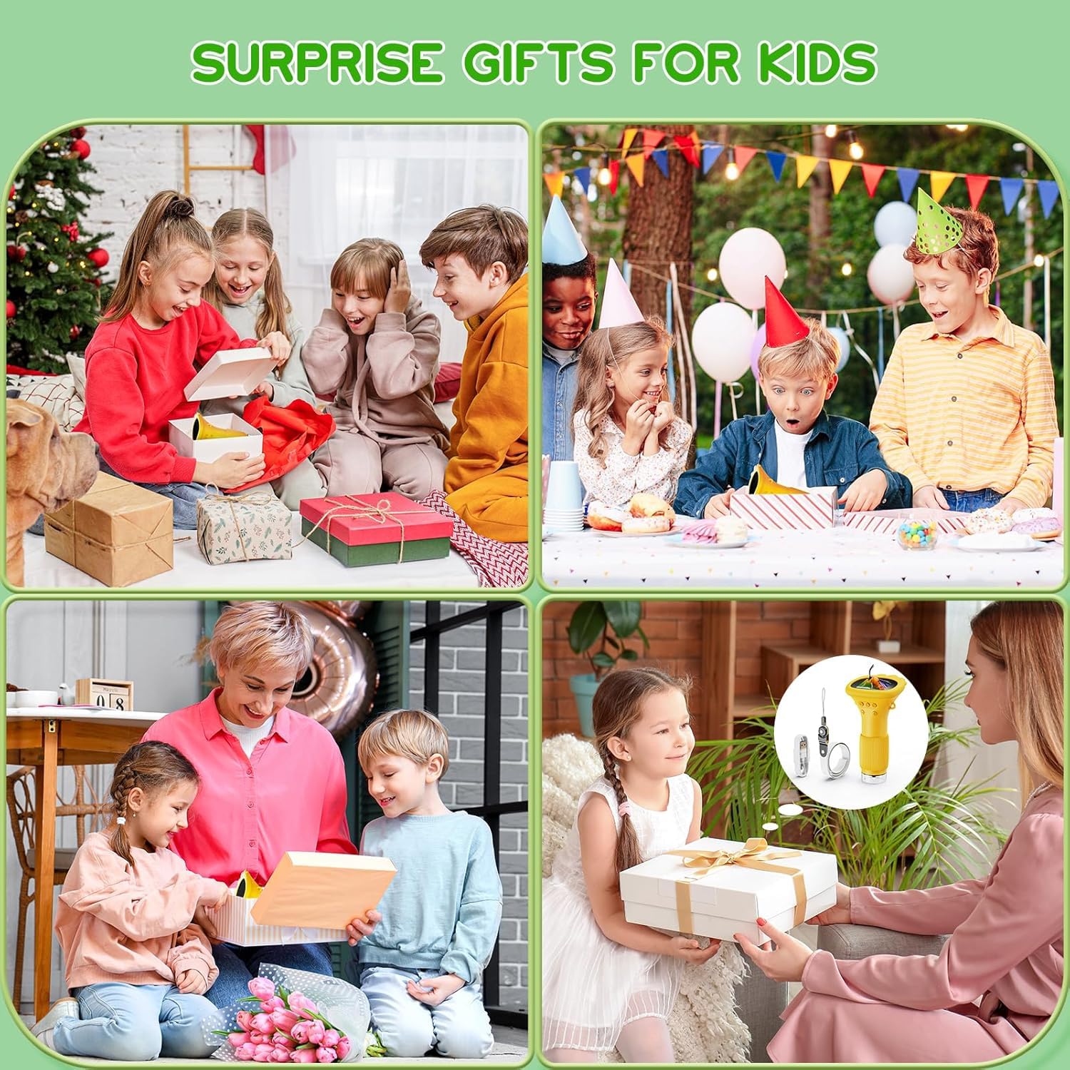 Student Digital Microscope for Kids – Portable 1000x Magnification Handheld Scope with 2 Inch HD Screen, LED Light & Photo Storage, Ideal for Science Class and Outdoor Exploration (Yellow)