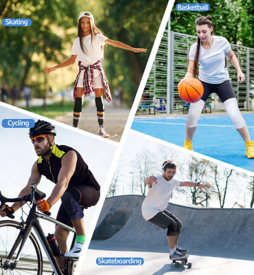 Honeycomb Knee Pads for Kids, Teens & Adults – Protective Compression Knee Guards for Basketball, Football, Cycling & Running(White,L)