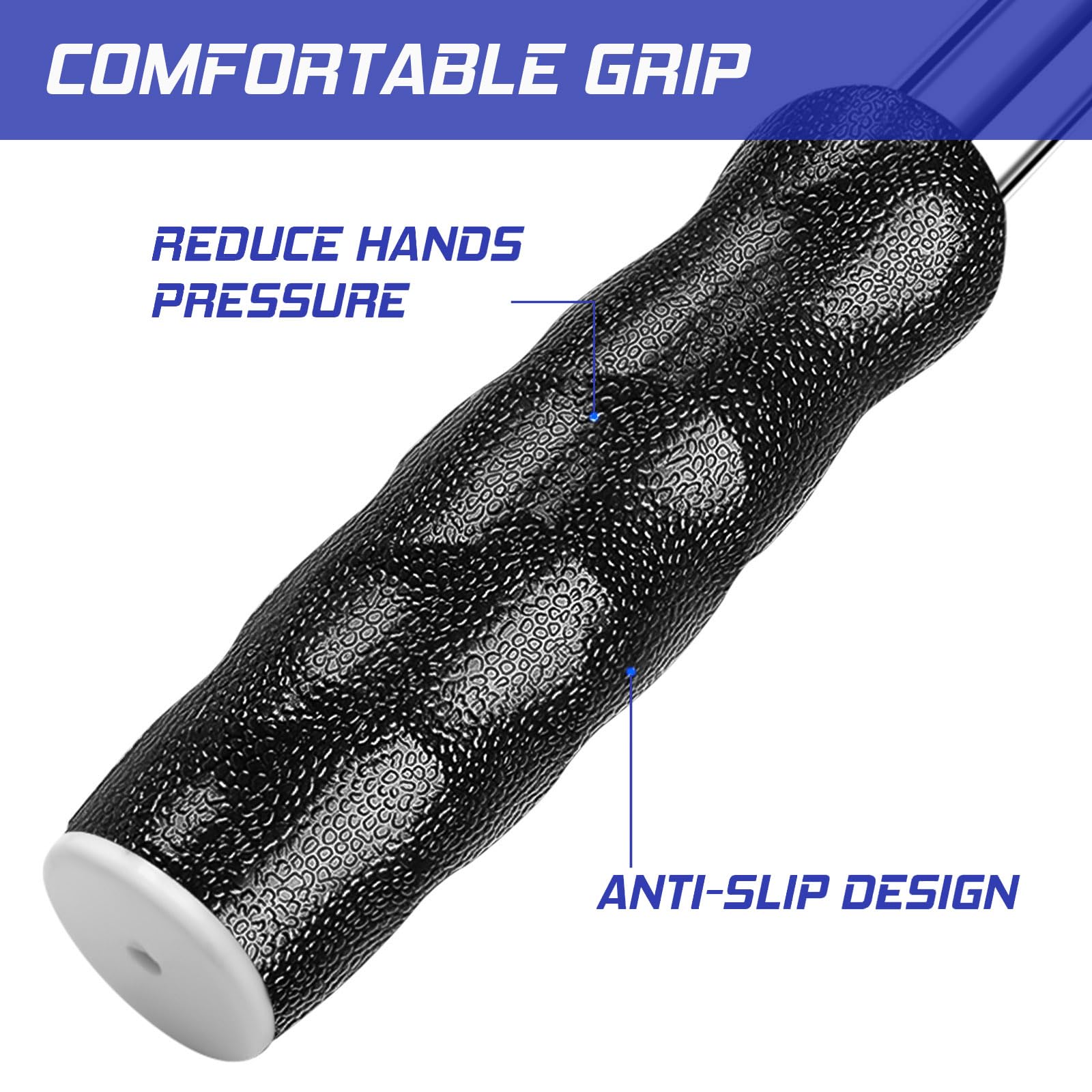 Telescopic Golf Ball Retriever 9FT – Blue Stainless Steel Pole with Durable Nylon Head for Water, Sand & Bush Retrieval (Blue)