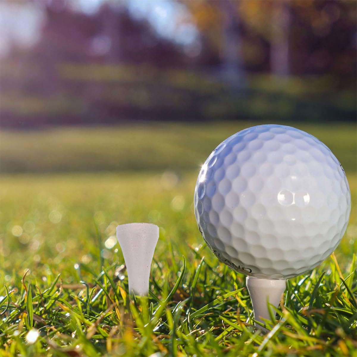 Golf Tee Pack of 100 with Measurement Scale – White Plastic Tees for Driving Range, Practice & Tournament Use (White)