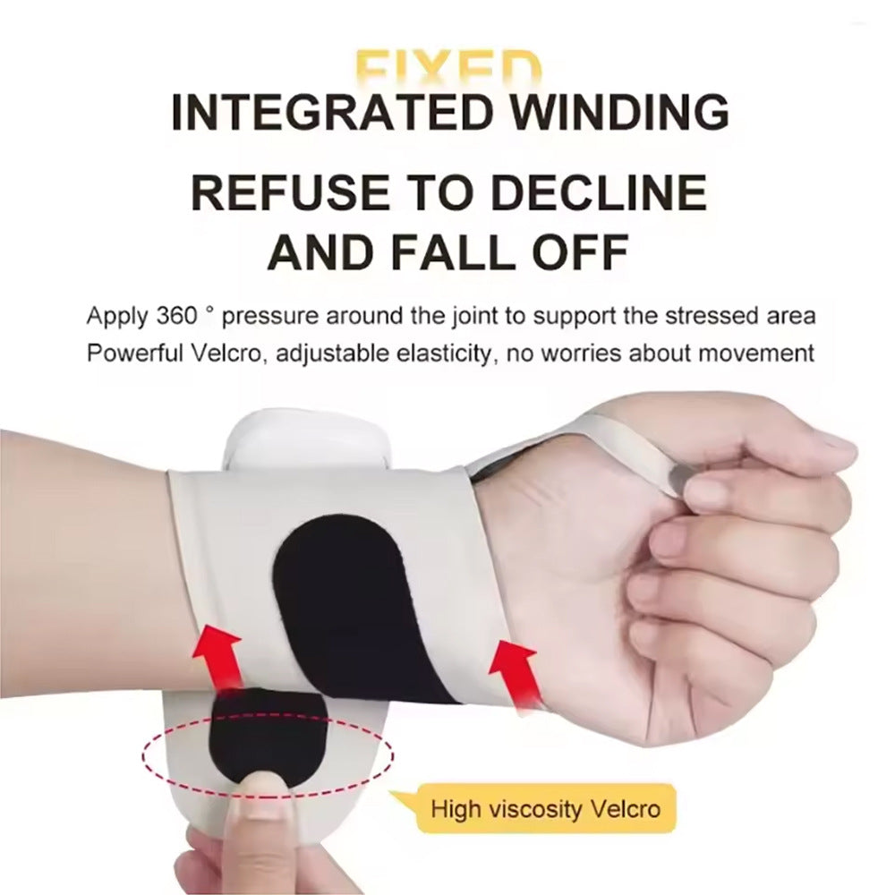 Smart Wrist Massage Brace with 10 Modes & 29 Intensity Levels – Rechargeable Heat Therapy and TENS for Pain Relief, Carpal Tunnel Support, and Joint Comfort (White) | Blue Version Available In-Store
