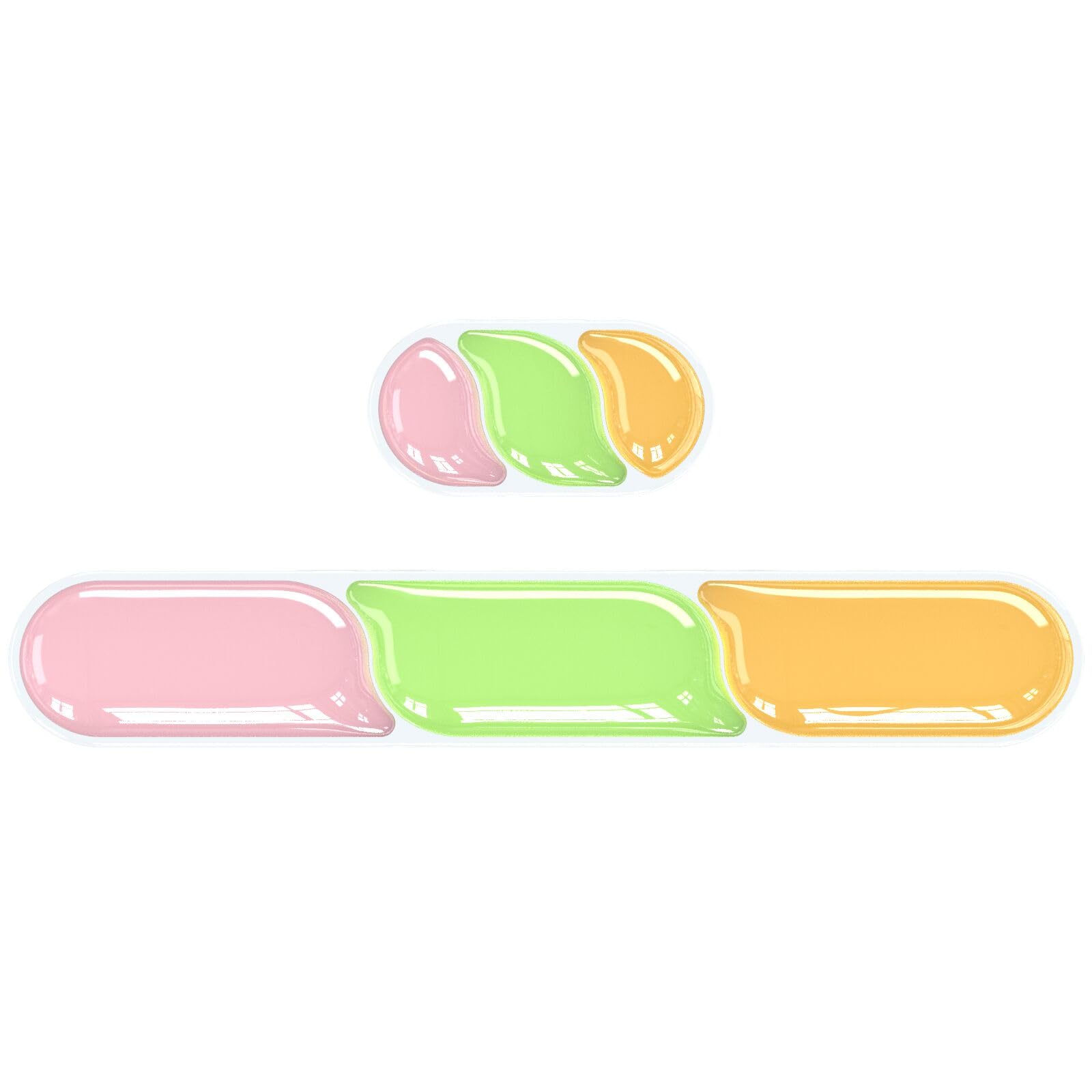 Ergonomic Gel Wrist Rest Set – Keyboard and Mouse Support Pad with Soft Cushioning for Office, Work, Gaming, and Study – Anti-Slip Base, Comfortable Design (Pink-Green-Orange)