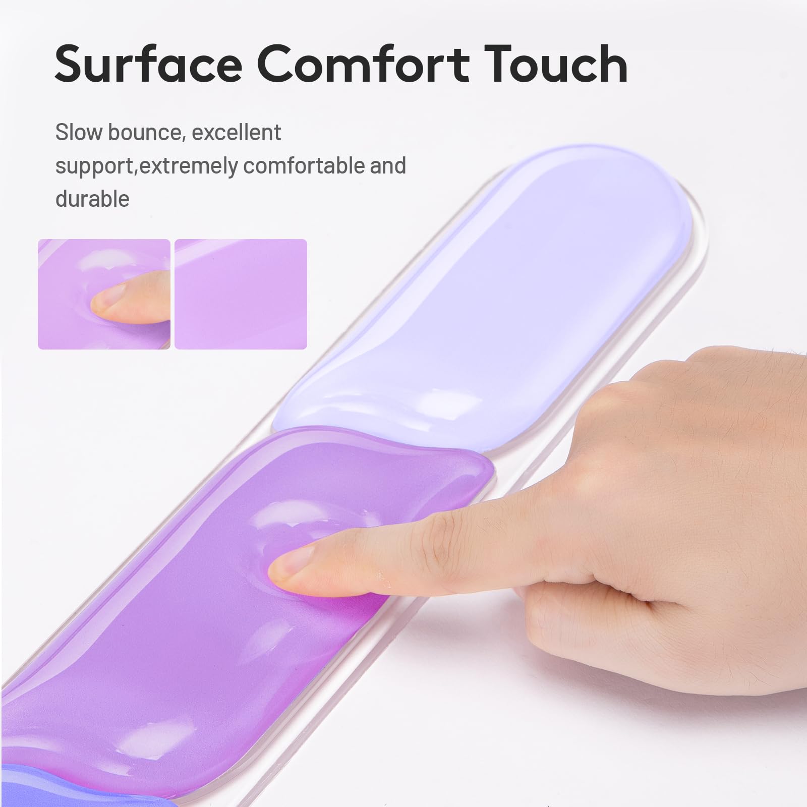 Ergonomic Gel Wrist Rest Set – Keyboard and Mouse Support Pad with Soft Cushioning for Office, Work, Gaming, and Study – Anti-Slip Base, Comfortable Design (Purple)