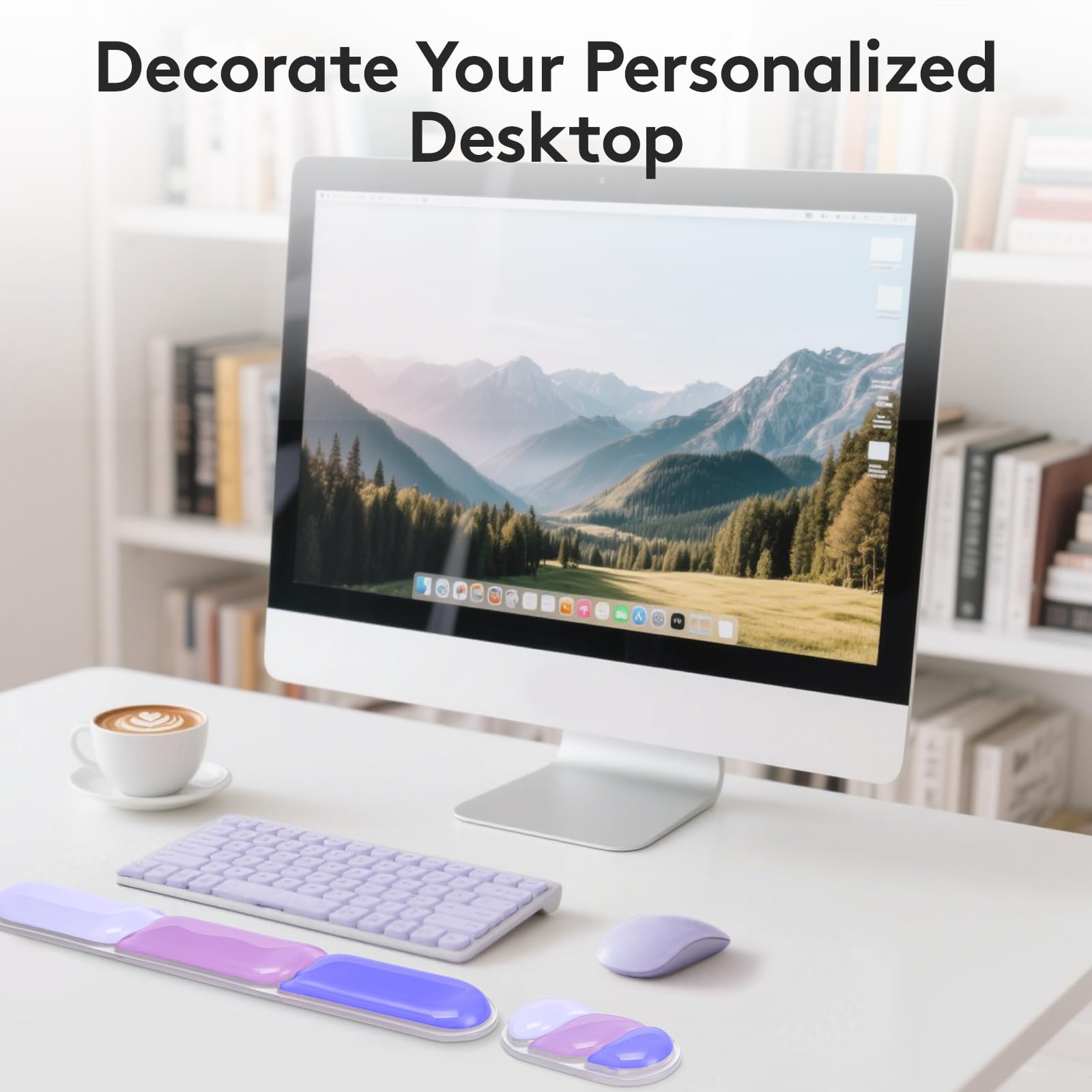 Ergonomic Gel Wrist Rest Set – Keyboard and Mouse Support Pad with Soft Cushioning for Office, Work, Gaming, and Study – Anti-Slip Base, Comfortable Design (Purple)