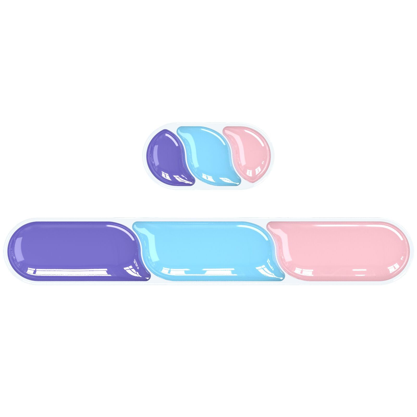 Ergonomic Gel Wrist Rest Set – Keyboard and Mouse Support Pad with Soft Cushioning for Office, Work, Gaming, and Study – Anti-Slip Base, Comfortable Design (Purple-Blue-Pink)