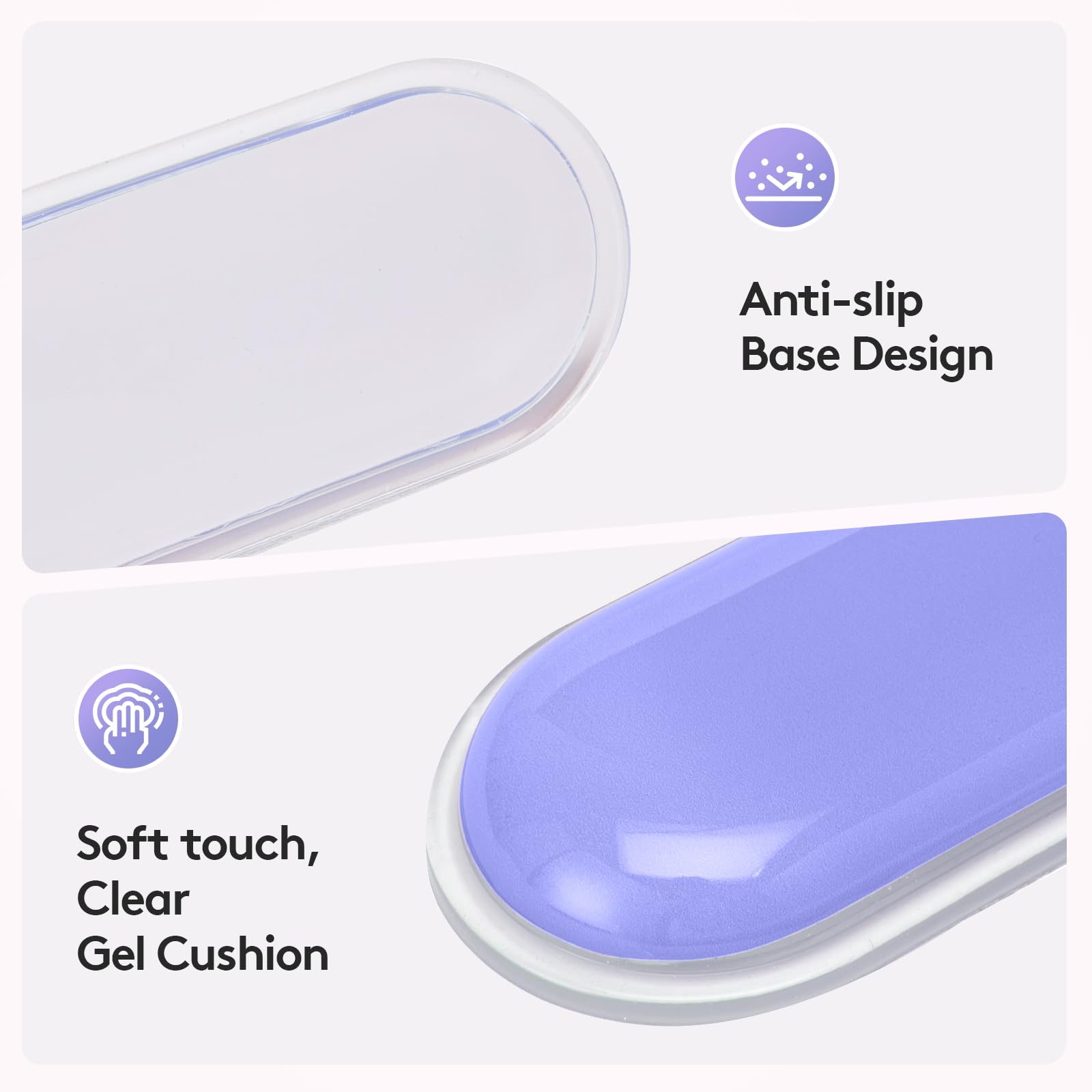 Ergonomic Gel Wrist Rest Set – Keyboard and Mouse Support Pad with Soft Cushioning for Office, Work, Gaming, and Study – Anti-Slip Base, Comfortable Design (Purple-Blue-Pink)