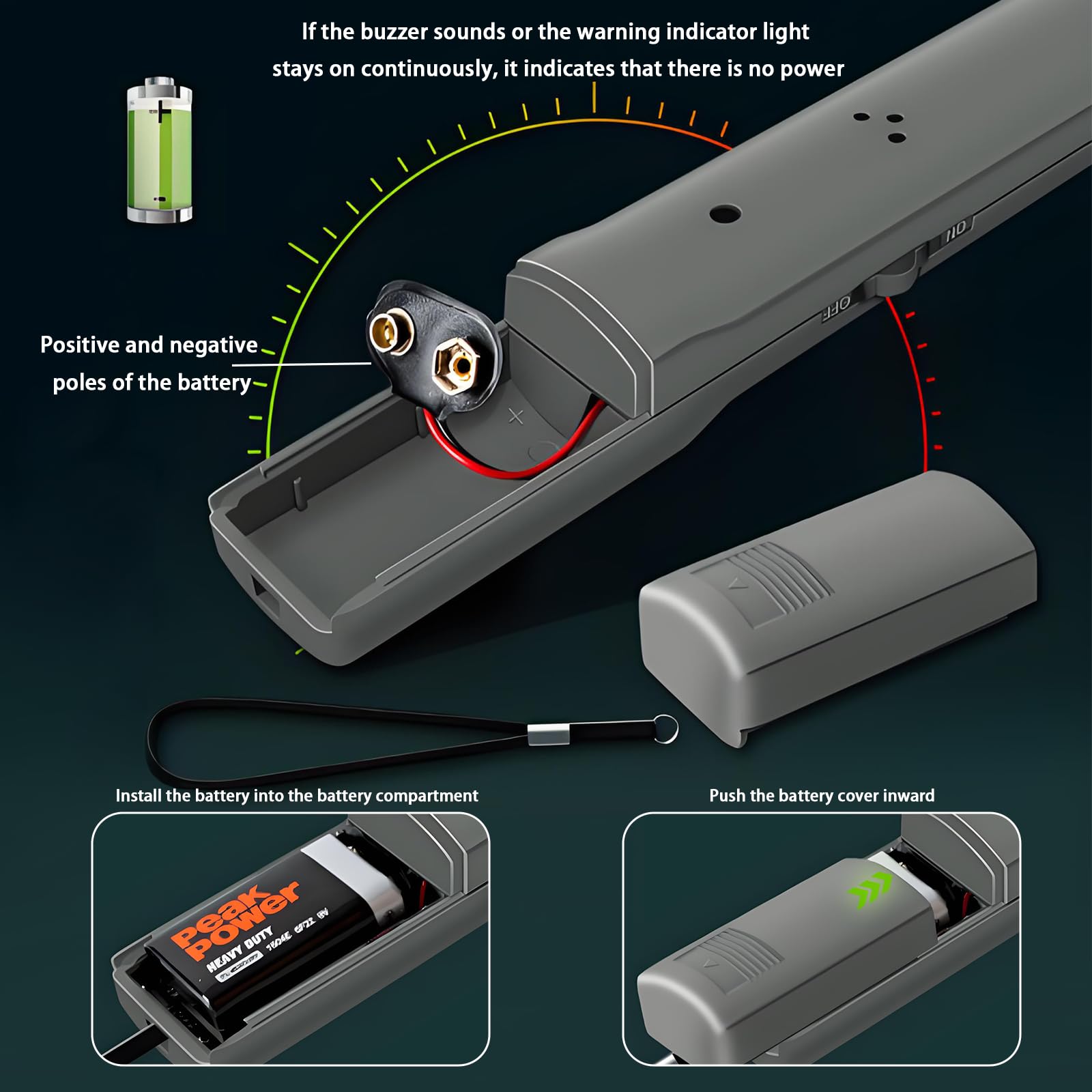 Portable Handheld Metal Detector with 180° Rotating Probe – Foldable Design, LED Indicator & Alarm, Ideal for Security Checks, Schools, Airports, and Outdoor Use (Gray)