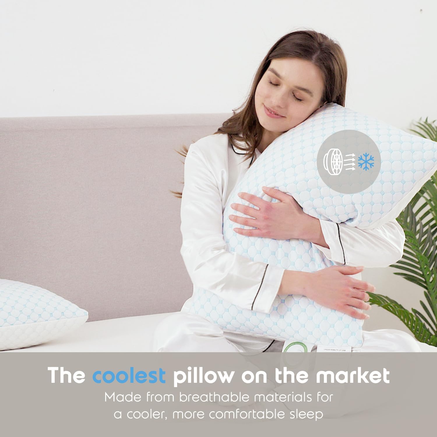 Standard Size Cooling Pillow with Shredded Memory Foam & Gel Infusion – Adjustable Loft, Breathable Dual-Sided Cover, 20" x 26" (Blue) | Other Sizes Available in Store
