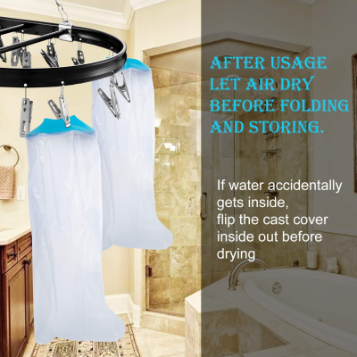 Lower Leg Waterproof Cast Cover for Adults – Reusable Shower Protector for Calf, Ankle & Foot During Bathing or Water Activities (Blue)