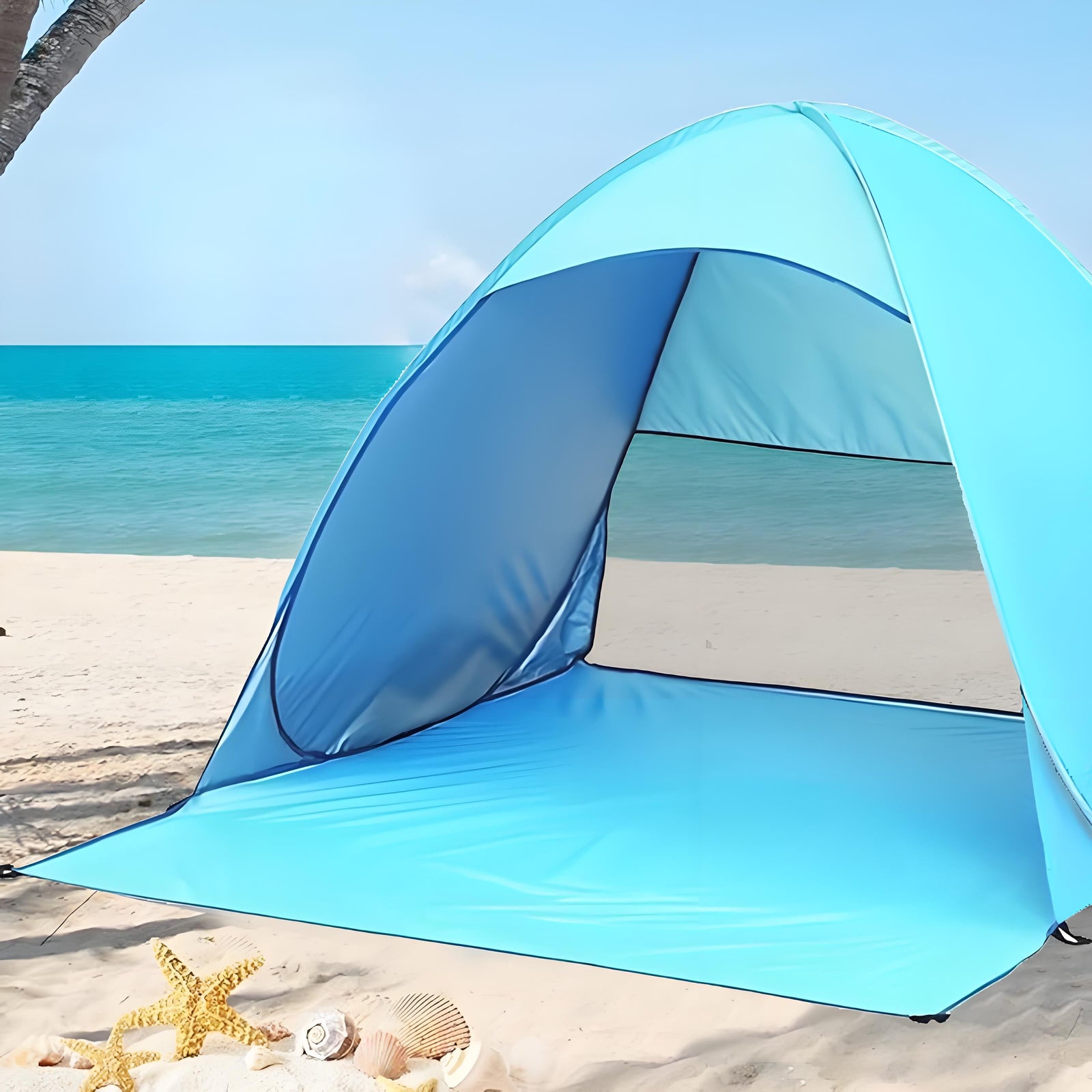 Pop Up Beach Tent: 3-4 Person UPF 50+ Sun Shelter with Carry Bag – Quick-Setup Shade for Beach/Camping(XL)