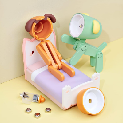 Bendable Animal Night Light 3-Pack – Mini LED Desk Lamp with Warm White Glow | Choose Your Color | Posable Joints for Kids, Students, Bedside & Gifts(white)