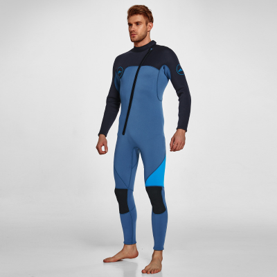 Men's 3mm Full Wetsuit for Surfing Diving & Cold Water Swimming – Front-Zip Neoprene Suit with UV Protection and Flexible Fit(Blue,XL) | Other Colors Available in Store