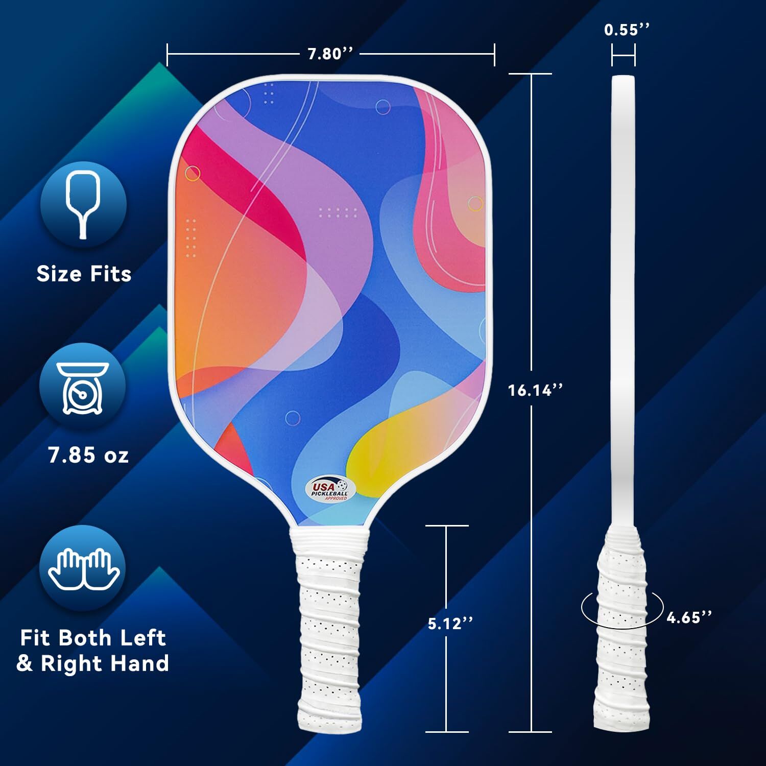 Pickleball Paddle Set with 4 Balls – Fiberglass Surface, Lightweight Grip | Indoor & Outdoor Play