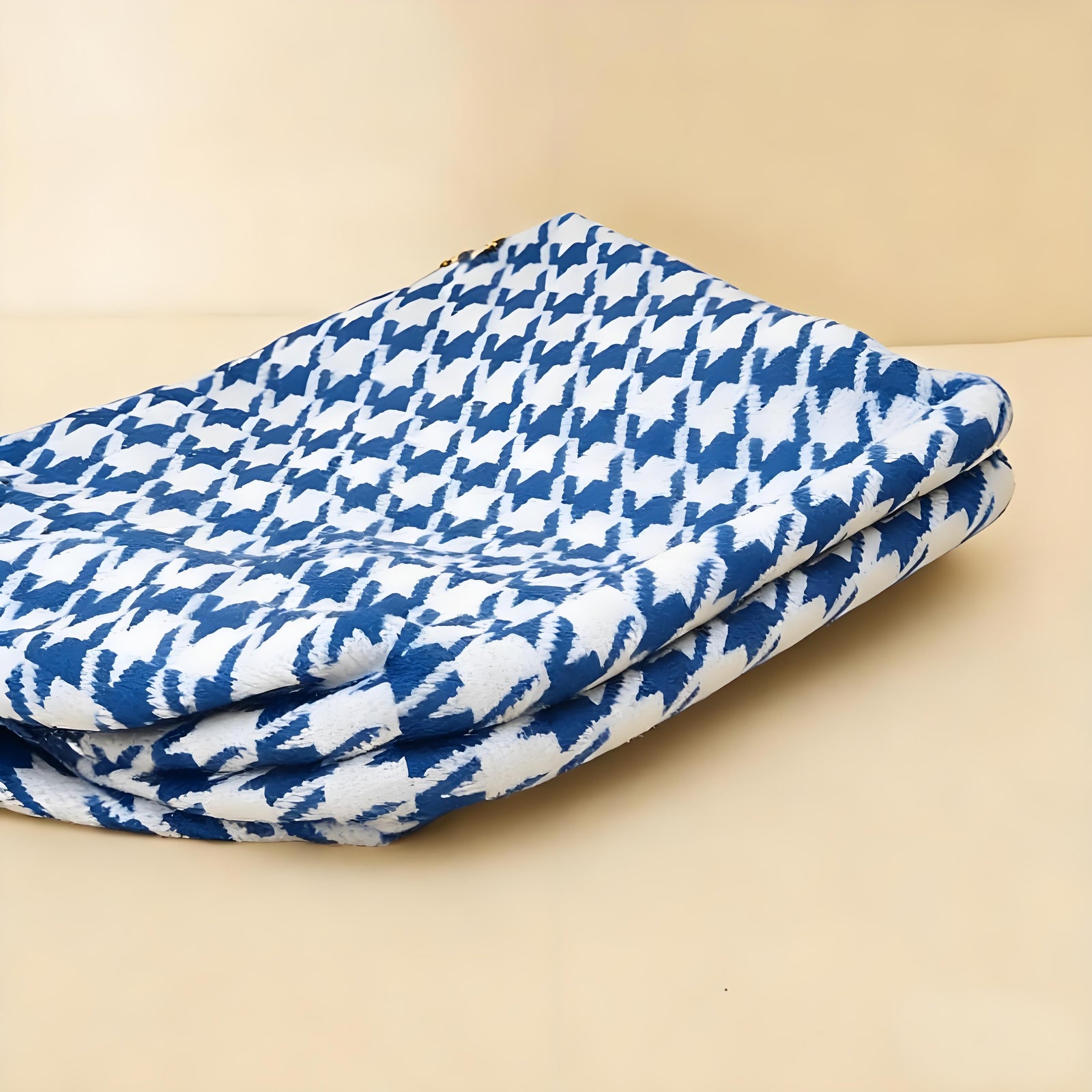 Houndstooth Knit Cloud Bag: Commute & Daily Handbag, Portable Storage Clutch (Blue) | Other Colors Available in Store