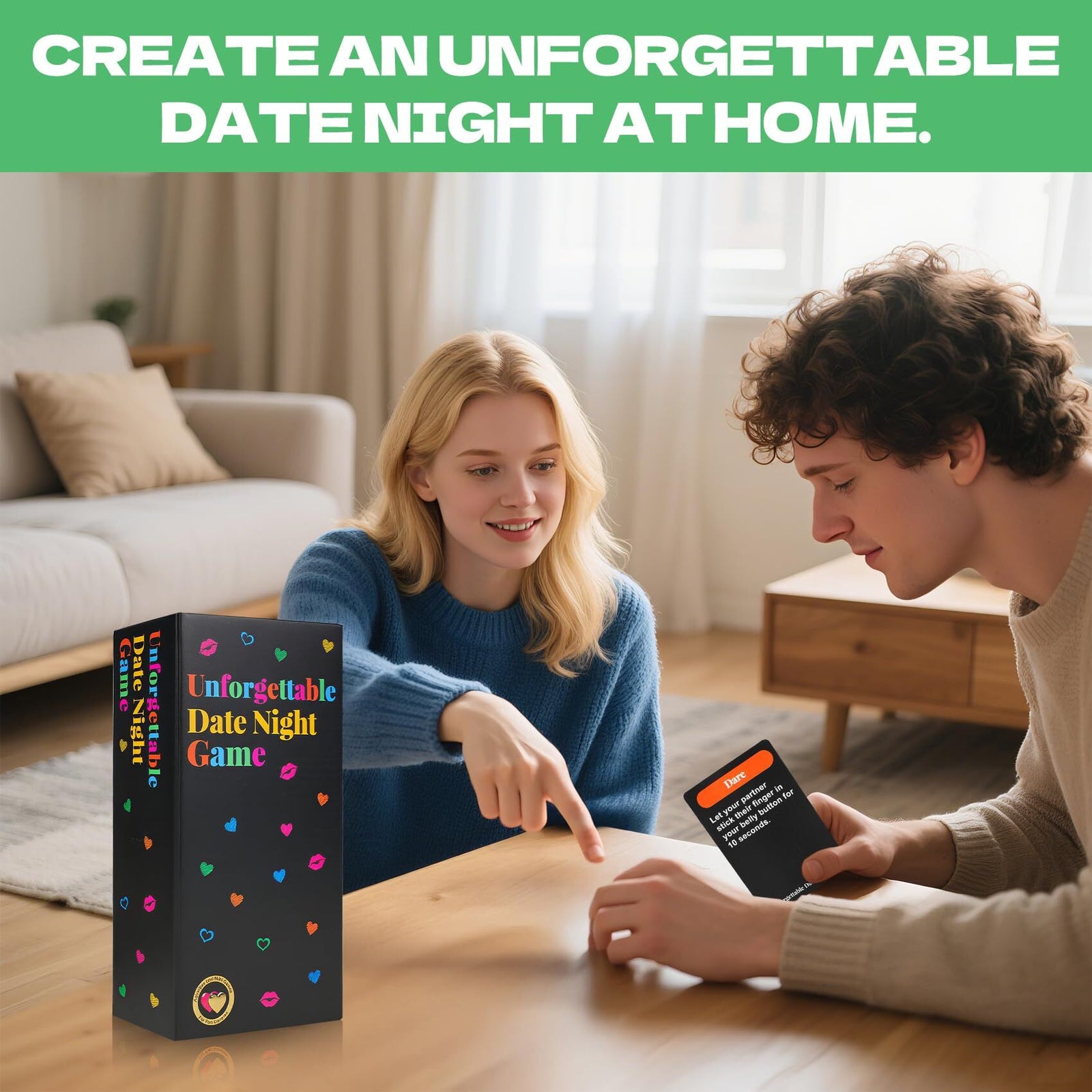 Unforgettable Date Night Game – 300-Card Couple Card Game with Spinner for Romance, Laughter & Connection | Other Fun Games Available In-Store