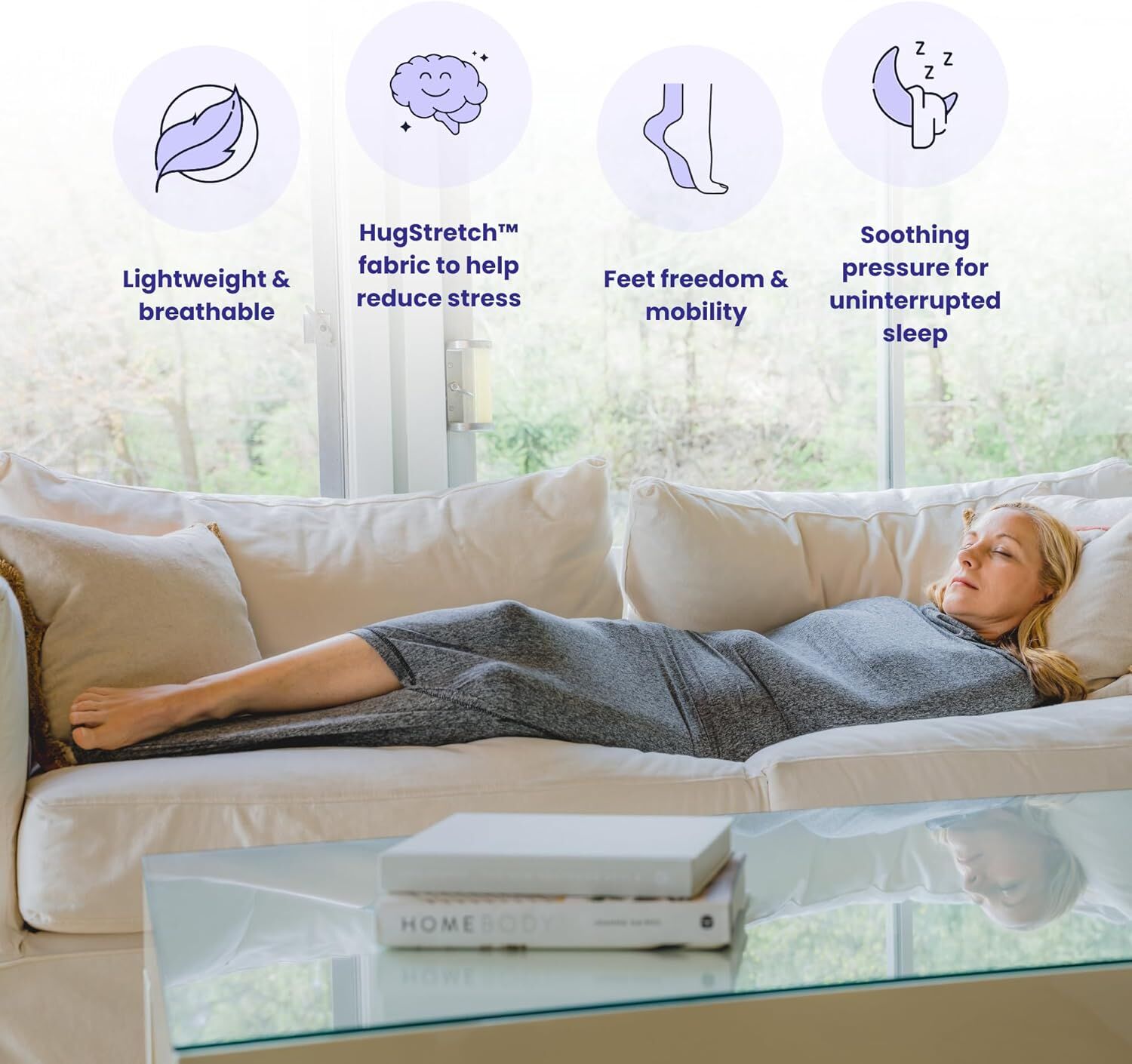 Hooded Sleep Pod: Adults Large Wearable Blanket – Comfy Hooded Cocoon, Cooling, Machine Washable (Grey, 185×50cm)