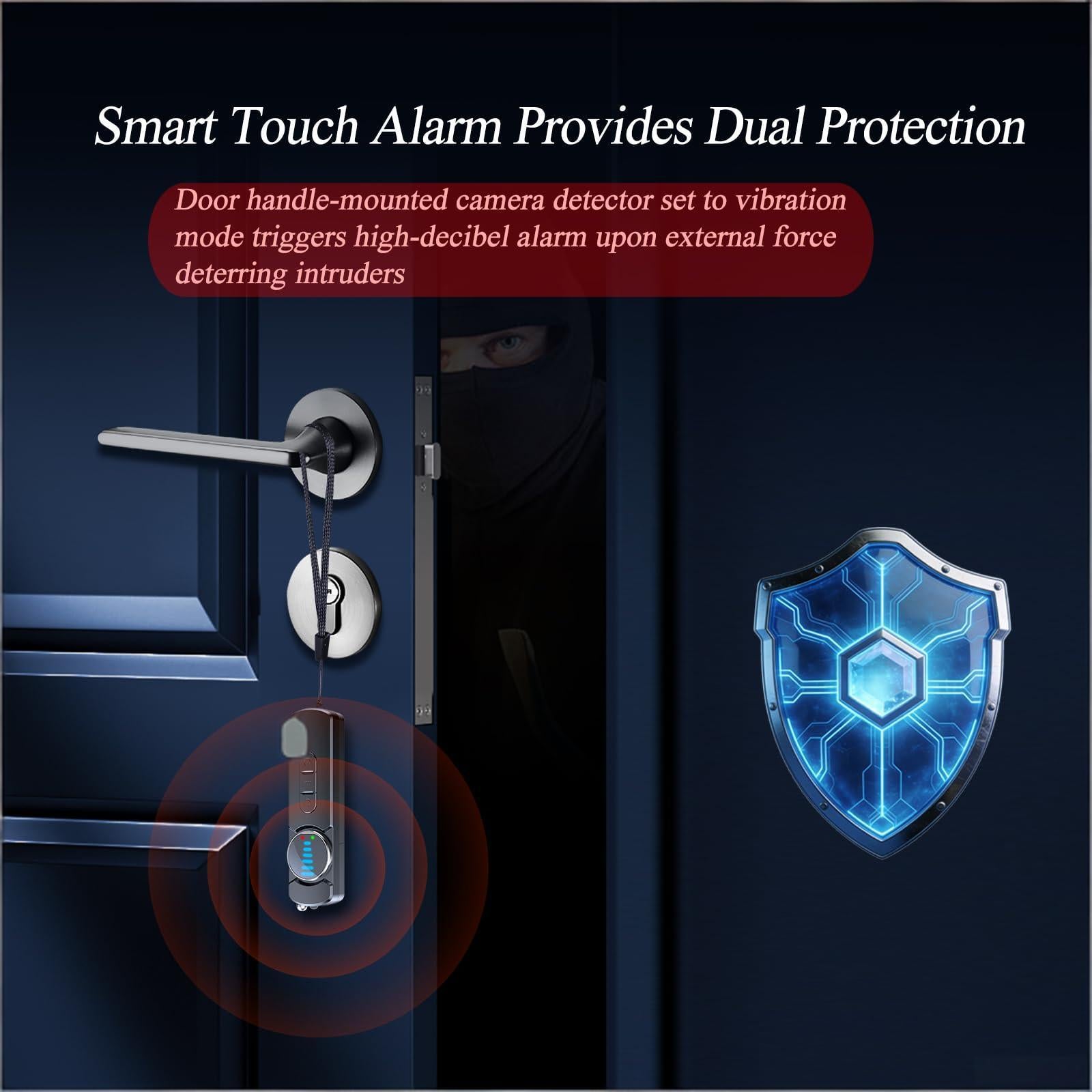 Multi-Function Hidden Camera Detector with GPS Tracker Finder – Portable Anti-Spy Device for Hotel, Car, Travel Privacy Protection, LED Scanner & Vibration Alarm (Black)