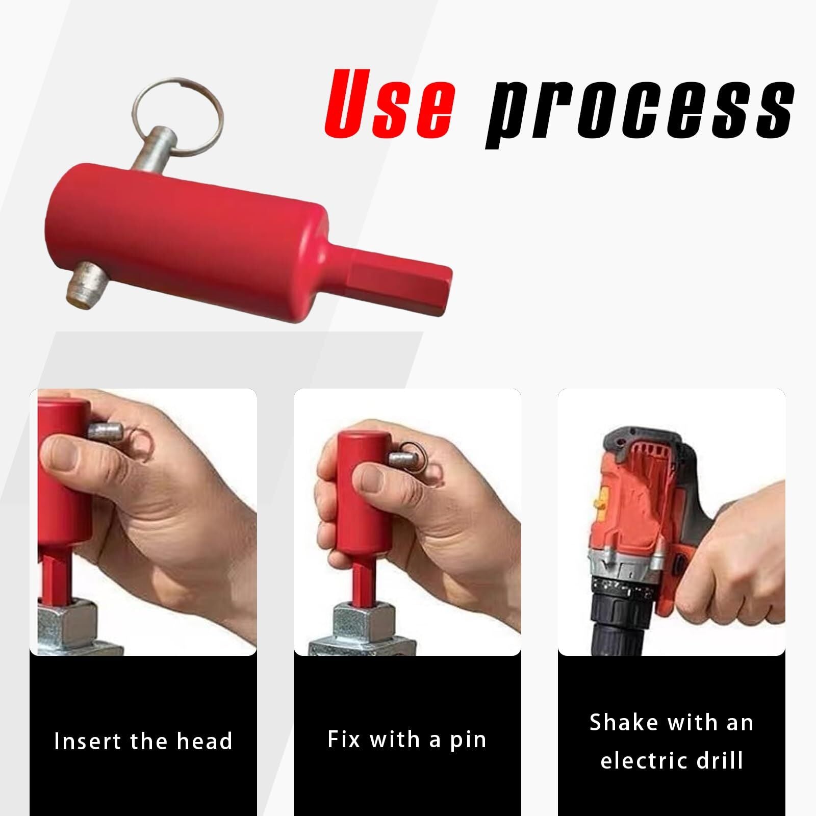 Stop Hand Cranking! Trailer Jack Drill Adapter - Effortless Electric Lift for Standard & Universal Trailer Jacks, Perfect for RV & Boat Trailers (Red)