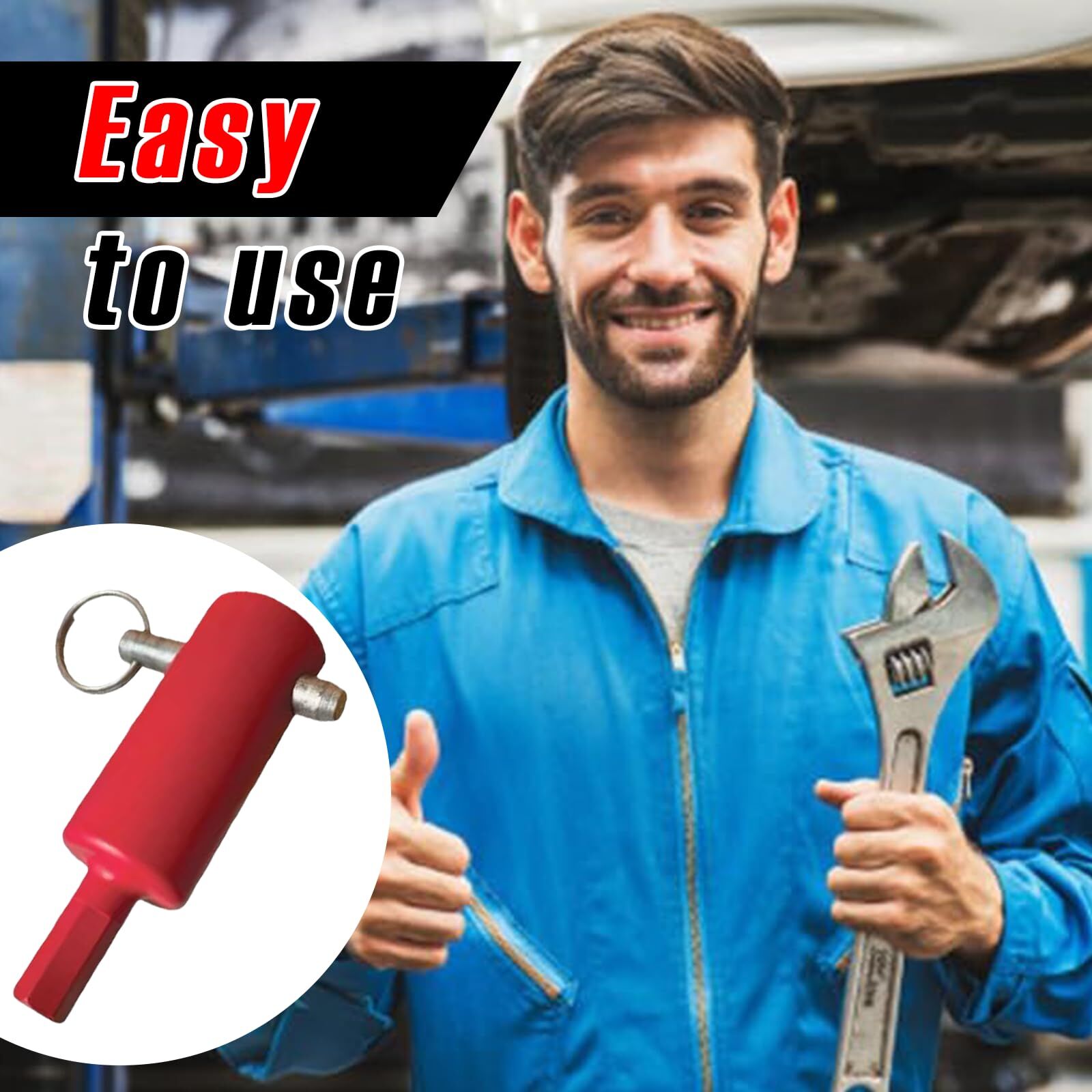 Stop Hand Cranking! Trailer Jack Drill Adapter - Effortless Electric Lift for Standard & Universal Trailer Jacks, Perfect for RV & Boat Trailers (Red)