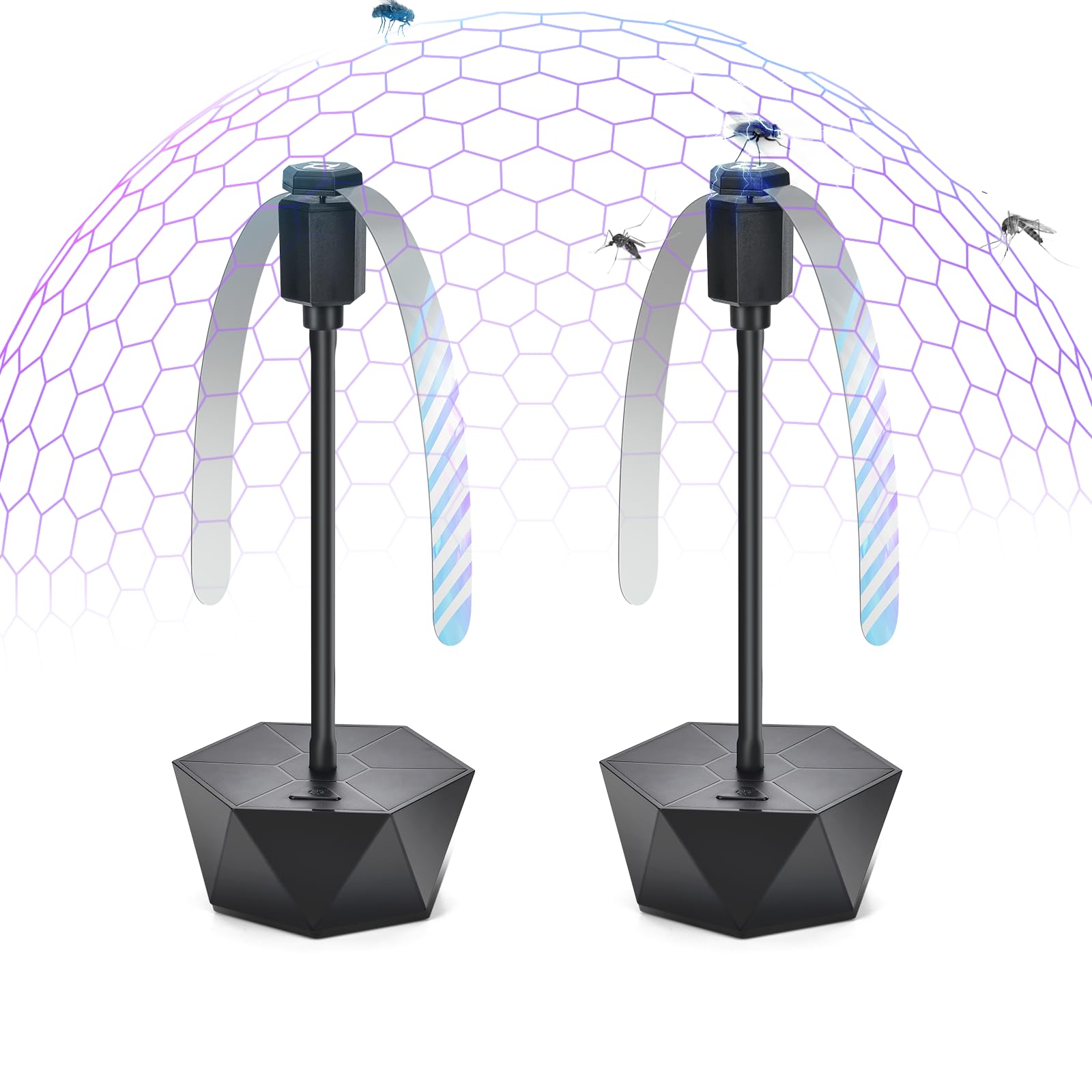 Portable Anti-Fly Fan for Table – Foldable Insect Repeller with Soft Blades, Silent Operation for Indoor Outdoor Use, Picnic, BBQ, Kitchen, and Camping (Black)