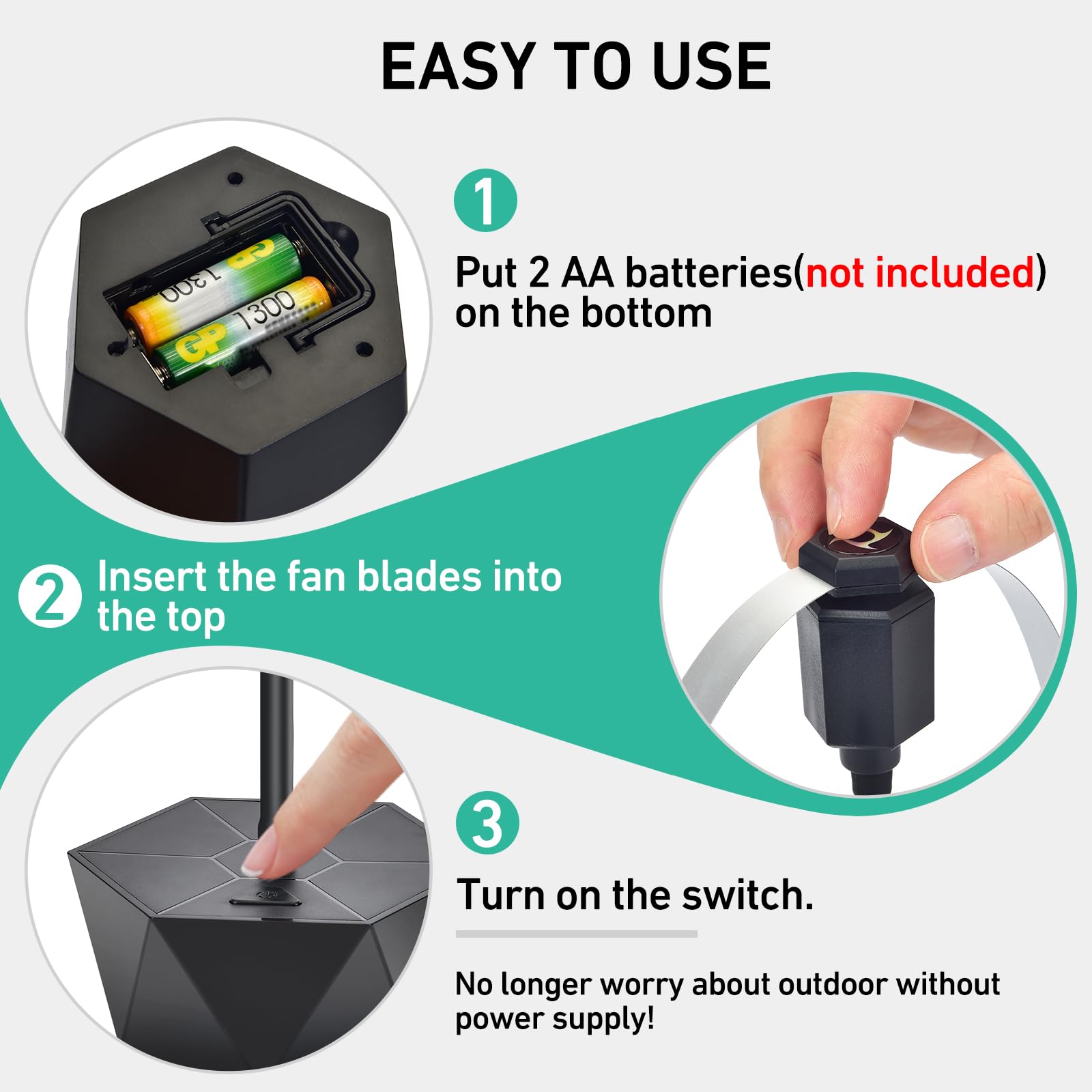 Portable Anti-Fly Fan for Table – Foldable Insect Repeller with Soft Blades, Silent Operation for Indoor Outdoor Use, Picnic, BBQ, Kitchen, and Camping (Black)