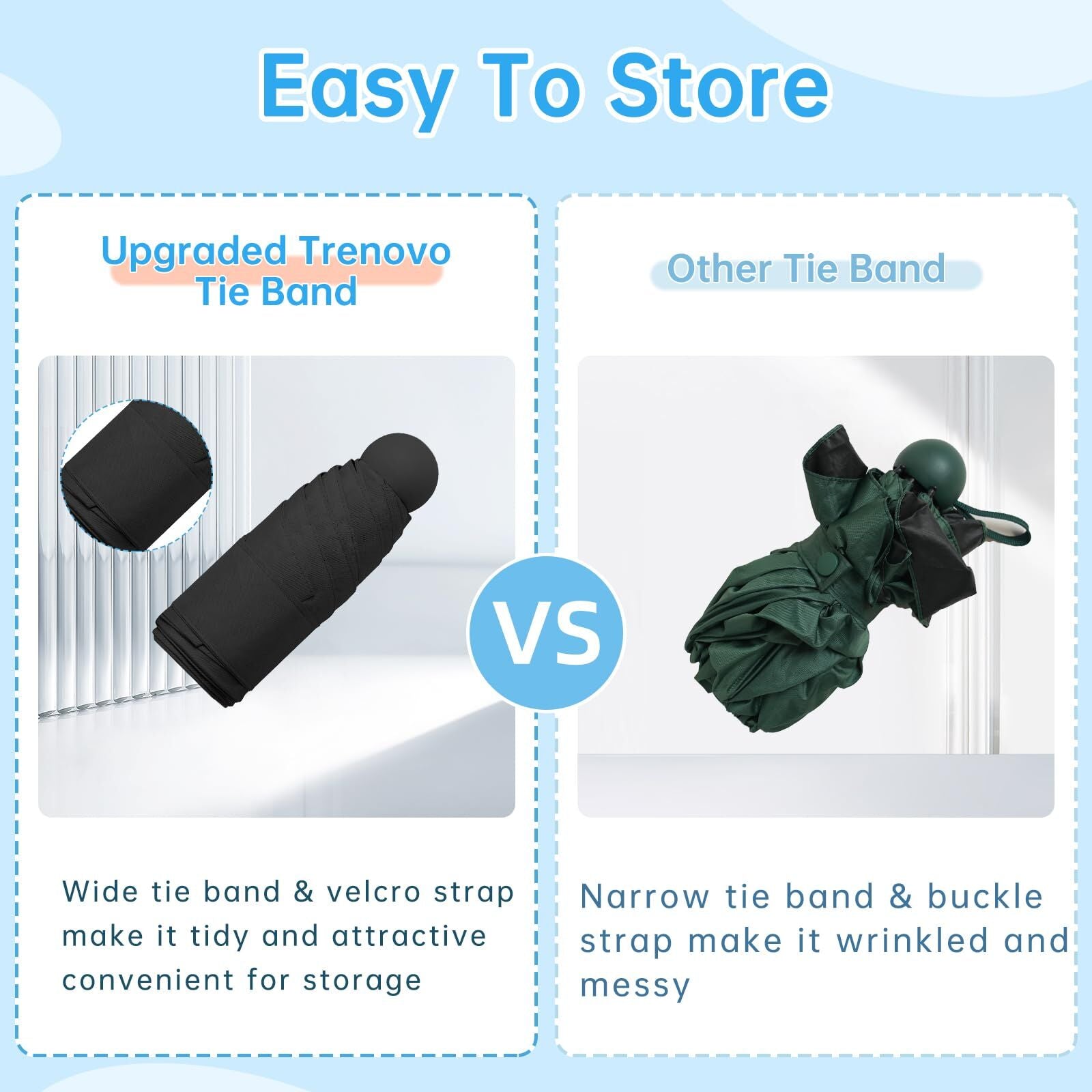 Mini Travel Umbrella – Compact Sun & Rain Protection for Women, Kids | UV-Blocking Pocket Umbrella with Case | Lightweight Foldable Umbrella(black)