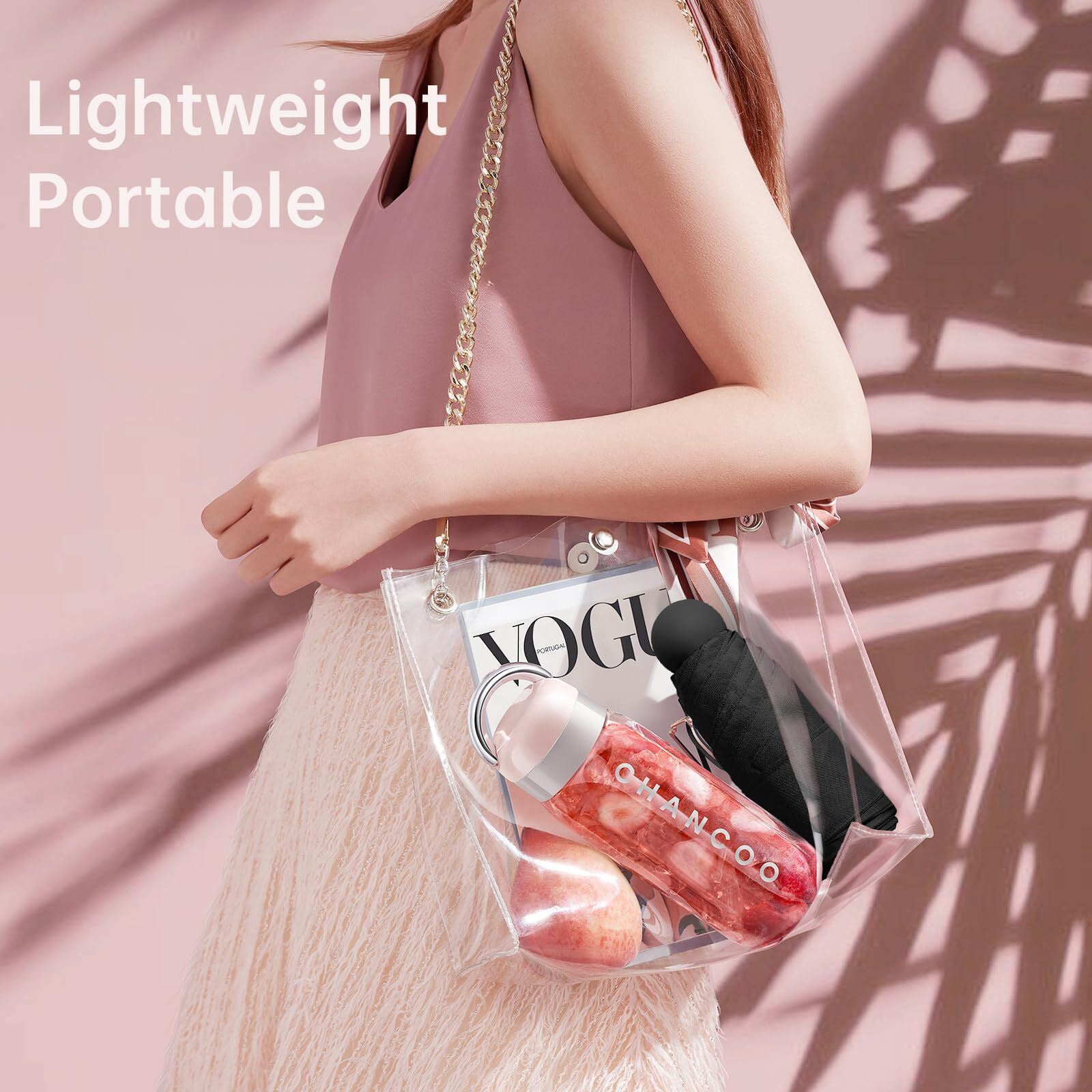 Mini Travel Umbrella – Compact Sun & Rain Protection for Women, Kids | UV-Blocking Pocket Umbrella with Case | Lightweight Foldable Umbrella(black)