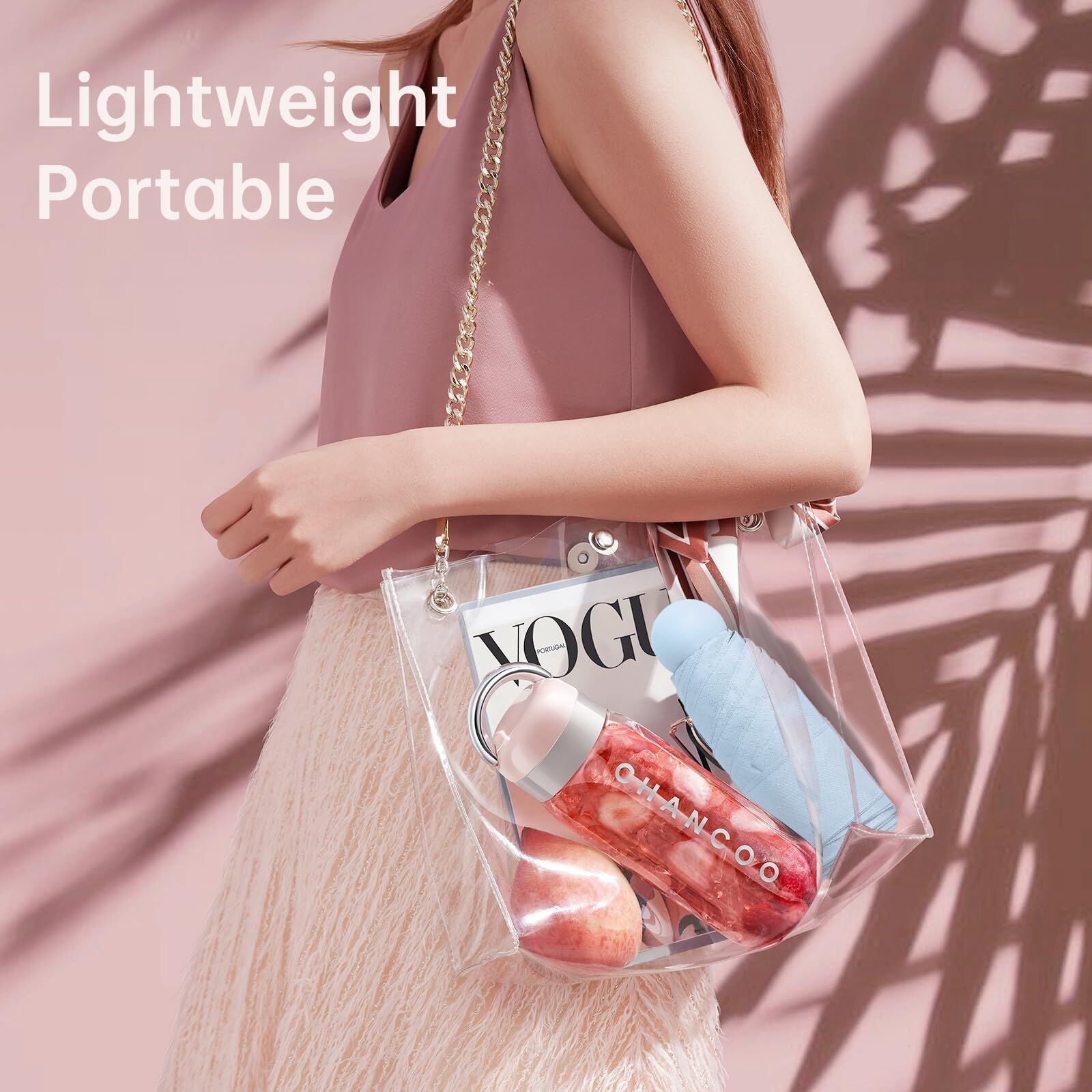 Mini Travel Umbrella – Compact Sun & Rain Protection for Women, Kids | UV-Blocking Pocket Umbrella with Case | Lightweight Foldable Umbrella(light blue)