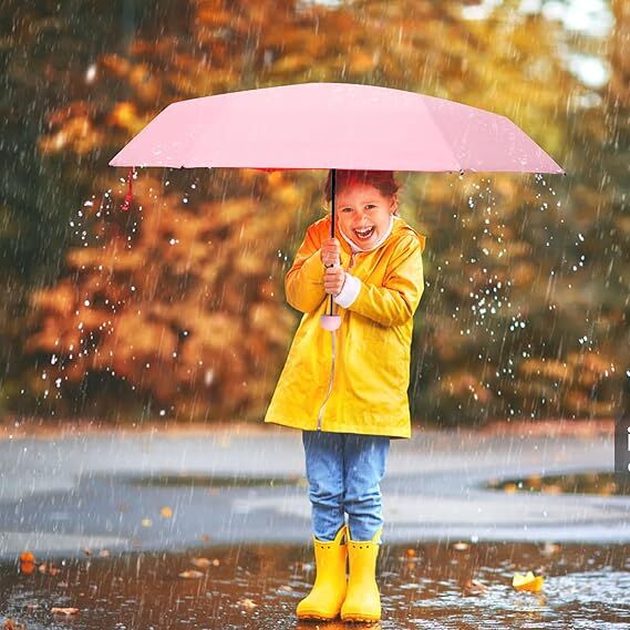 Mini Travel Umbrella – Compact Sun & Rain Protection for Women, Kids | UV-Blocking Pocket Umbrella with Case | Lightweight Foldable Umbrella(pink)