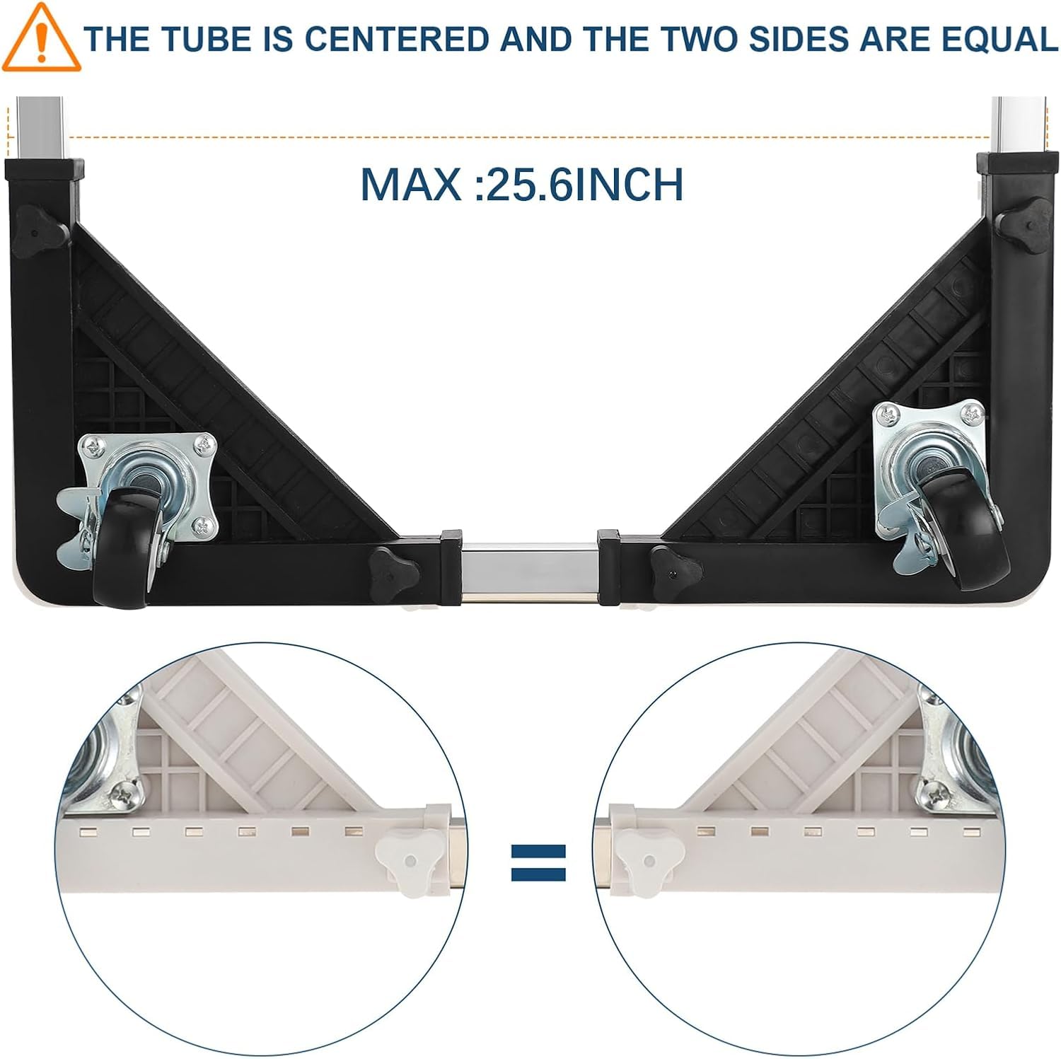 Adjustable Appliance Dolly Stand with 4 Locking Wheels – Expandable Base from 16.9 to 25.6 Inch, Heavy-Duty Furniture Moving Cart for Refrigerator, Washer, Cabinet, Air Conditioner (Black)