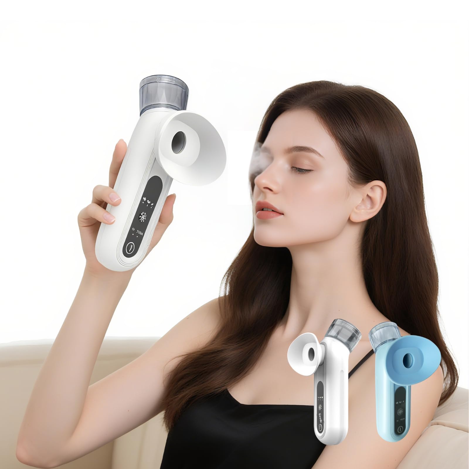 Portable Eye Mist Sprayer with Warm Steam & Nano Spray – Compact Facial Hydration Device for Daily Eye & Skin Care (White)