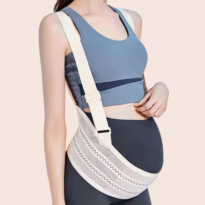 Maternity Belly Support Band for Waist 80-102cm – Adjustable Prenatal Abdominal Brace with Breathable Mesh Fabric and Heart-Shaped Cushion Pad, Lightweight Pregnancy Waist Belt for Daily Comfort (Pink,L)