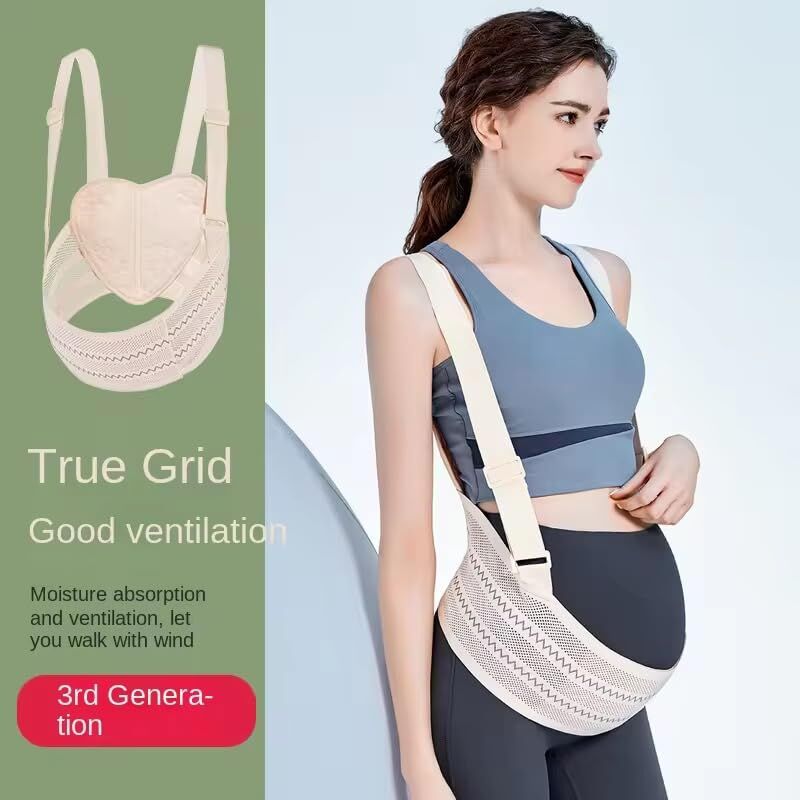 Maternity Belly Support Band for Waist 80-102cm – Adjustable Prenatal Abdominal Brace with Breathable Mesh Fabric and Heart-Shaped Cushion Pad, Lightweight Pregnancy Waist Belt for Daily Comfort (Pink,L)