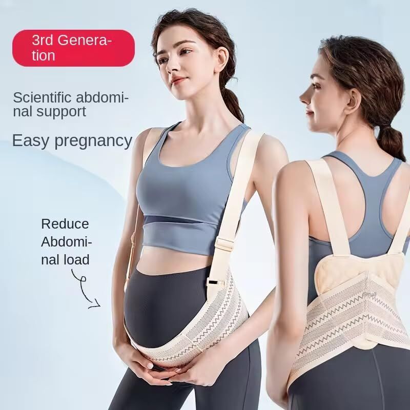 Maternity Belly Support Band for Waist 80-102cm – Adjustable Prenatal Abdominal Brace with Breathable Mesh Fabric and Heart-Shaped Cushion Pad, Lightweight Pregnancy Waist Belt for Daily Comfort (Pink,L)