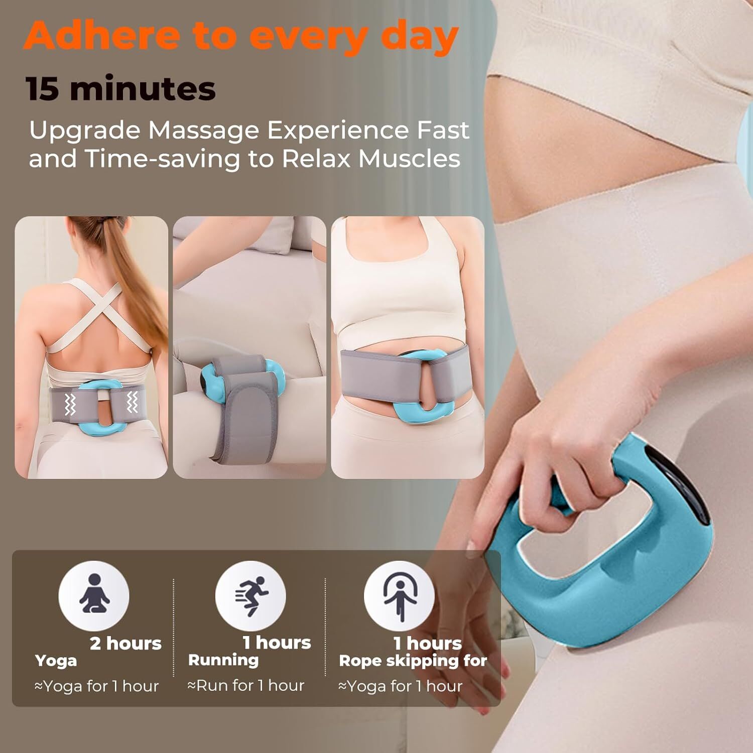 Portable Heated Fascia Ring Massager with 5-Speed Vibration & USB-C Charging – Deep Tissue Muscle Relief for Neck, Back, and Shoulders (Blue) | Other Colors Available In-Store