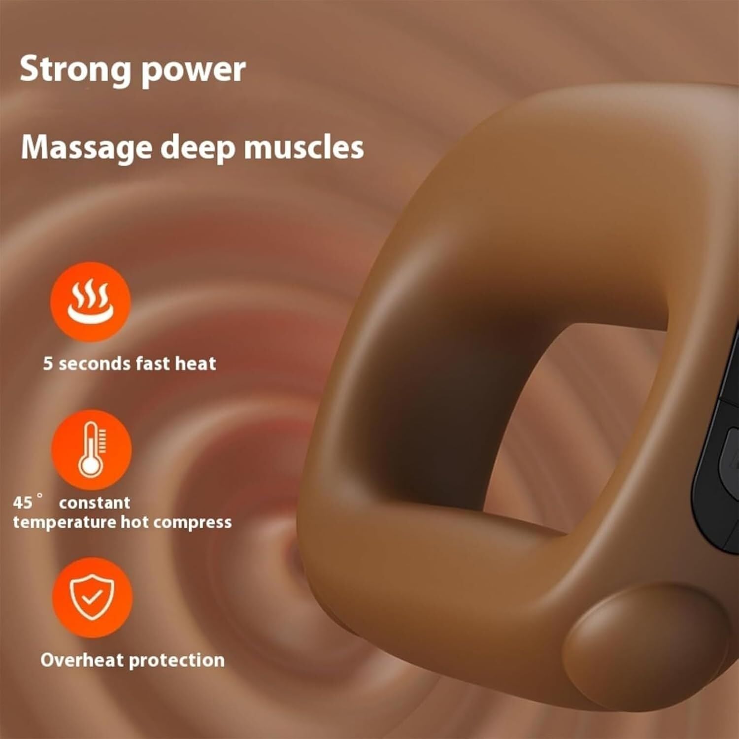 Portable Heated Fascia Ring Massager with 5-Speed Vibration & USB-C Charging – Deep Tissue Muscle Relief for Neck, Back, and Shoulders (Pink) | Other Colors Available In-Store