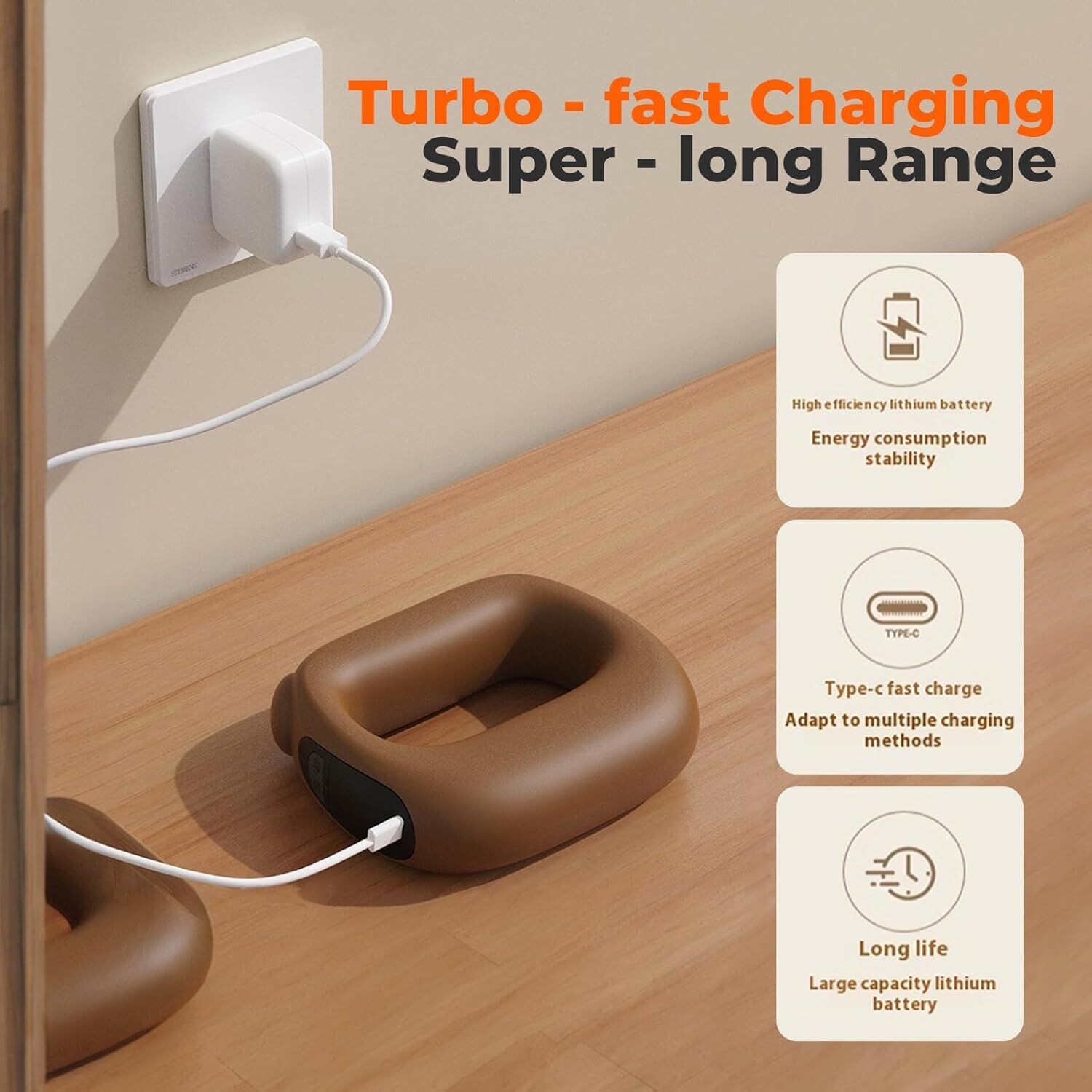 Portable Heated Fascia Ring Massager with 5-Speed Vibration & USB-C Charging – Deep Tissue Muscle Relief for Neck, Back, and Shoulders (Pink) | Other Colors Available In-Store