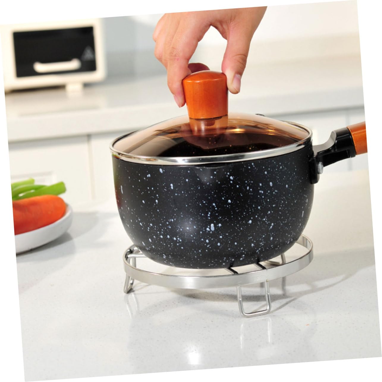 316 Stainless Steel Steam Rack for Cooking – Adjustable Kitchen Pot Stand with Heat-Resistant Design, Multi-Functional Steamer Base for Pots and Dishes (L,18cm)