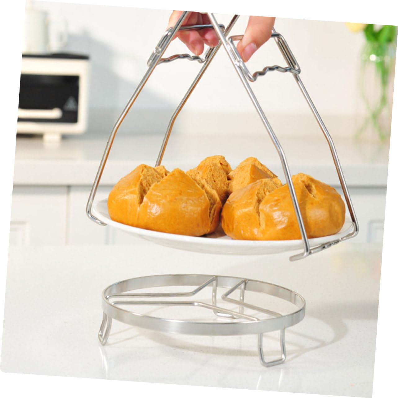 316 Stainless Steel Steam Rack for Cooking – Adjustable Kitchen Pot Stand with Heat-Resistant Design, Multi-Functional Steamer Base for Pots and Dishes (L,18cm)