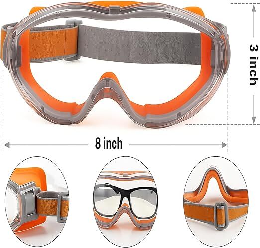 Christmas gifts Anti-Fog Safety Goggles, Outdoor Wind & Dust Protection, Clear Vision Lab & Work Goggles for Aussies(grey)