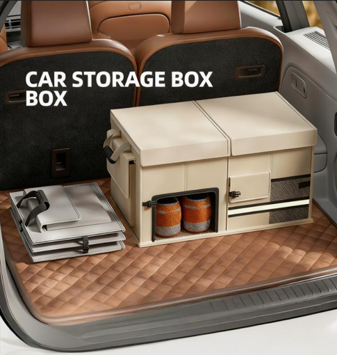 Foldable Car Trunk Organiser, 30L/60L Large Capacity Storage Box for Auto Boot, Multi-functional Cargo Container(60L,black)