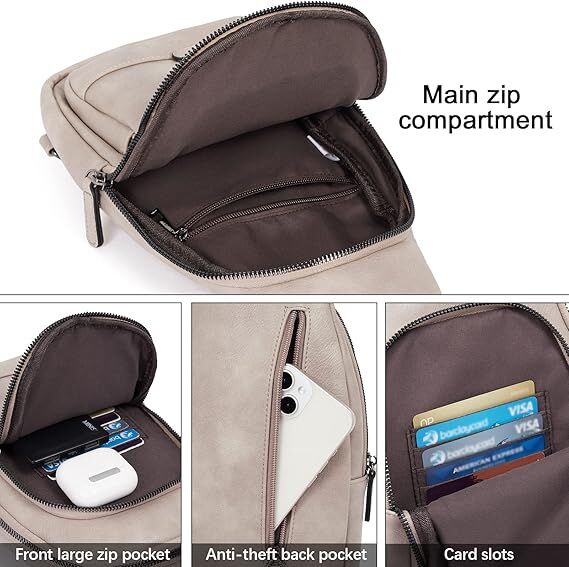 Grey Faux Leather Sling Bag: Unisex, Spacious, Reversible Crossbody for Aussies