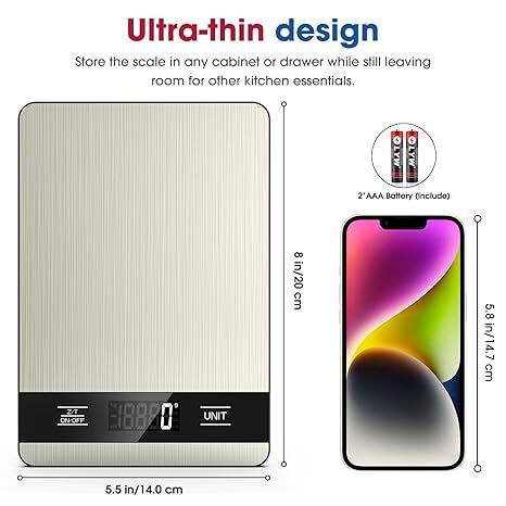 10kg/1g Precision Kitchen Scale: Ultra-Thin, Multi-Unit, Stainless Steel for Aussie Home Cooks