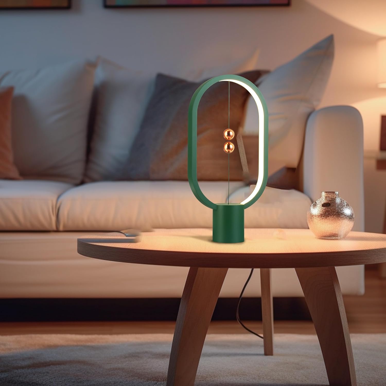 Green Magnetic Balance LED Table Lamp: USB-Powered, Dimmable Eye-Care Light with Award-Winning Design for Australian Homes & Offices