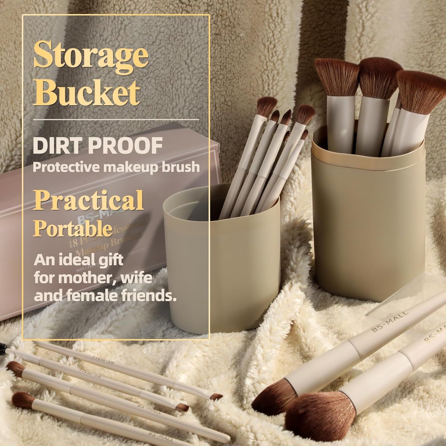 Matte Beige Makeup Brush Set (18-Piece): Professional, Cruelty-Free for Foundation, Blush & Eyeshadow, Ideal for Aussies