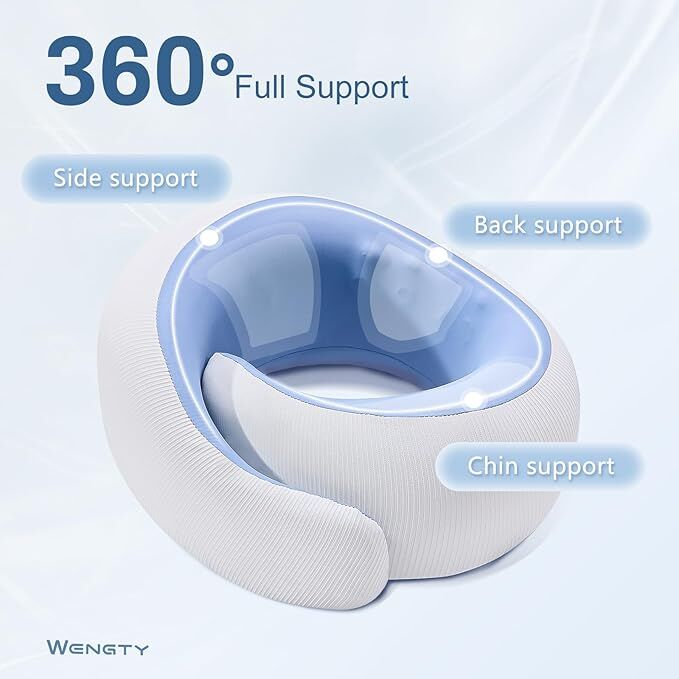 Travel Pillows for Airplanes,Memory Foam Neck Pillow for Traveling,Smooth & Cooling Fabric Plane Pillow for Long Flight,Ideal for Travels,Airplanes,Offices,Cars (Gray, Standard-Broad Fit)