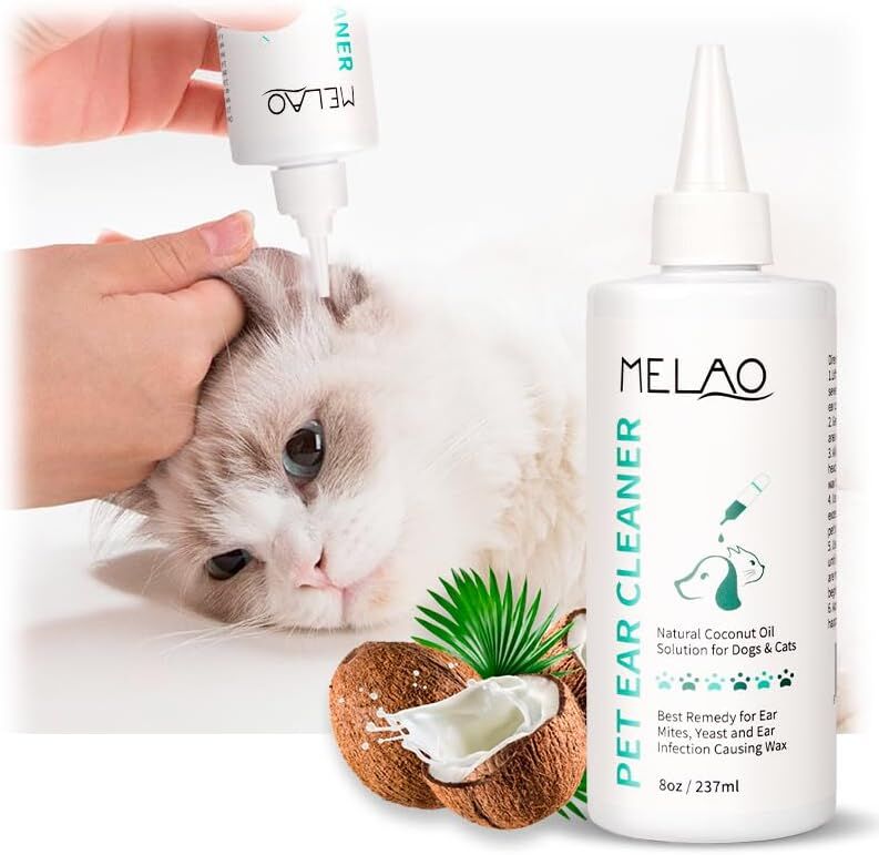 Ear Cleanser for Dogs and Cats – Gentle Daily Ear Wash – Long Nozzle for Deep Ear Cleaning – Removes Wax, Odor & Moisture