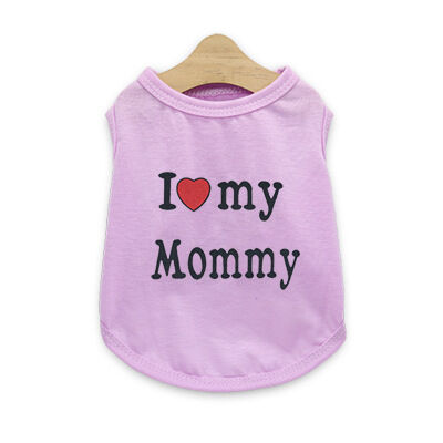 Pet products 4-Piece Pet Vest Set for Summer - Includes 4 Versatile Vests with I ❤️ my Mommy Message, Lightweight Breathable Fabric Perfect for Dogs and Cats in Warm Weather(M)