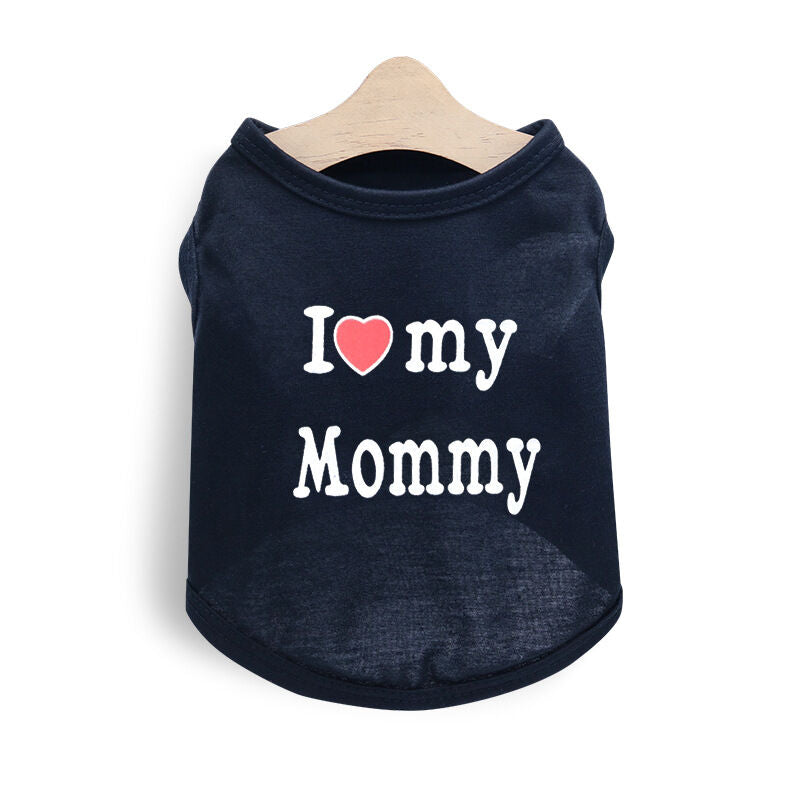 Pet products 4-Piece Pet Vest Set for Summer - Includes 4 Versatile Vests with I ❤️ my Mommy Message, Lightweight Breathable Fabric Perfect for Dogs and Cats in Warm Weather(M)